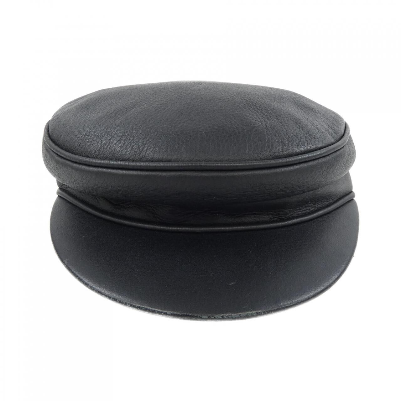 Hermes Hermes Deer Skin Cap Leather Hats DUTY FREE for USA