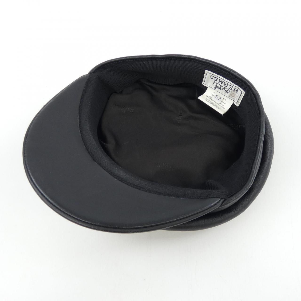 Hermes Hermes Deer Skin Cap Leather Hats DUTY FREE for USA