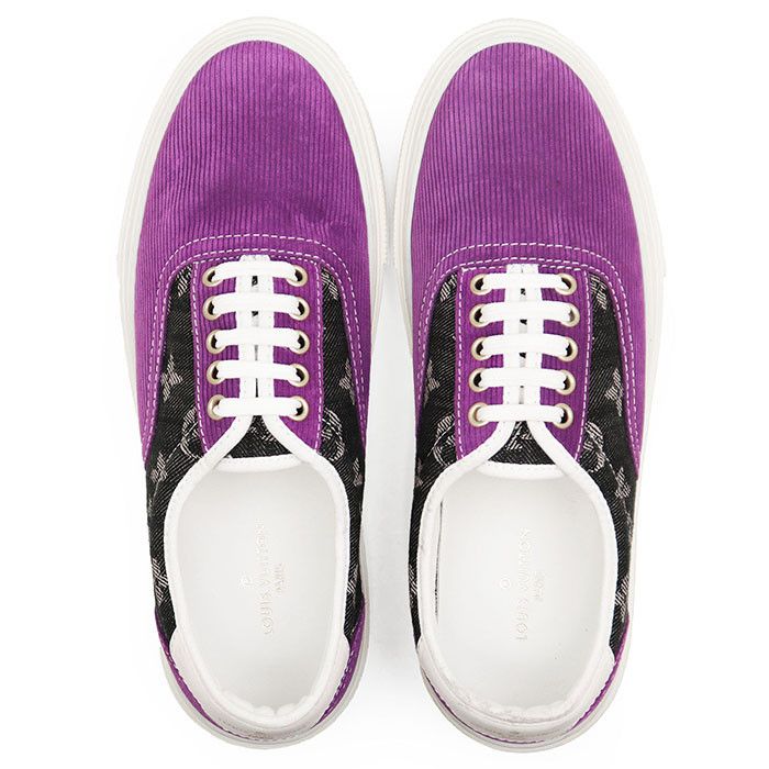 Louis Vuitton Louis Vuitton Louis Vuitton Trocadero Monogram Denim Corduroy Sneakers Denim Shoes DUTY FREE for USA Size ONE SIZE - 8 Thumbnail