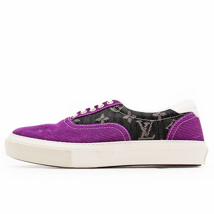 Louis Vuitton Louis Vuitton Louis Vuitton Trocadero Monogram Denim Corduroy Sneakers Denim Shoes DUTY FREE for USA Size ONE SIZE - 4 Thumbnail
