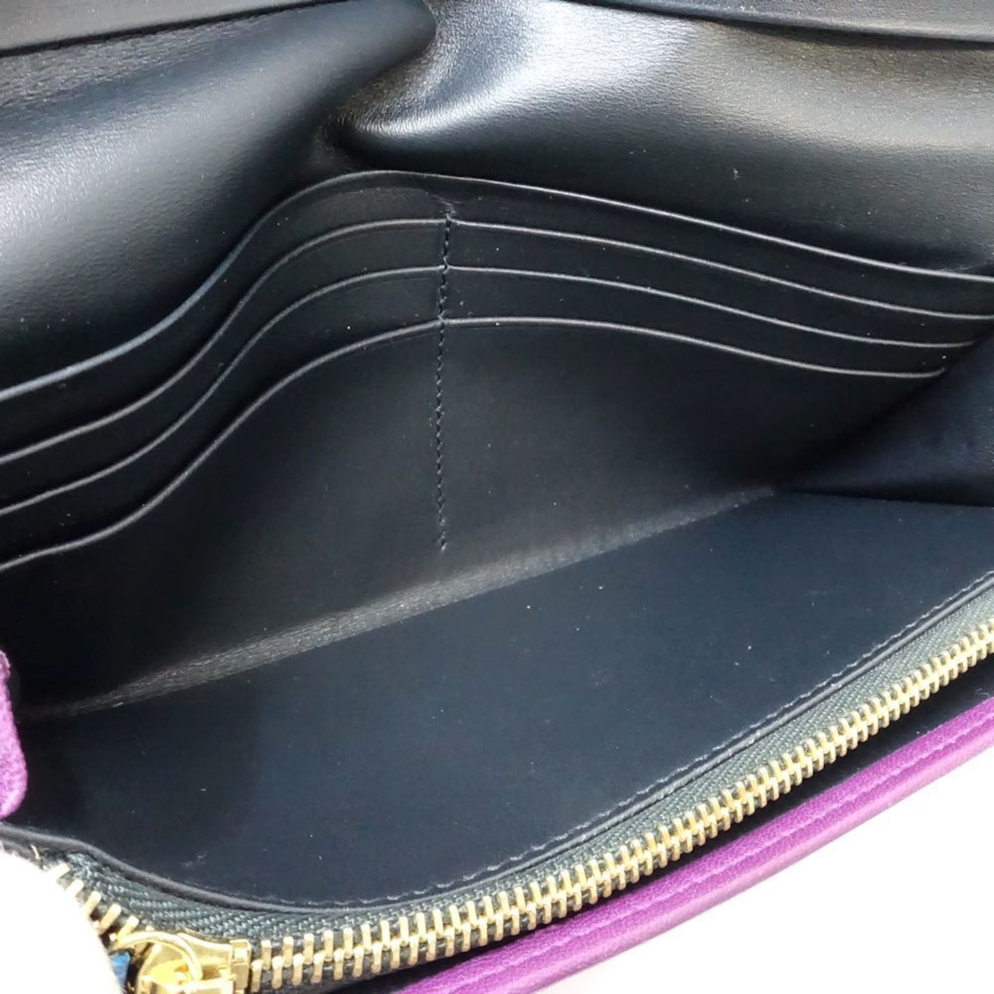 Loewe LOEWE Long Wallet 101111 Round Nappa Leather Purple Women's 181849 Size ONE SIZE - 6 Thumbnail