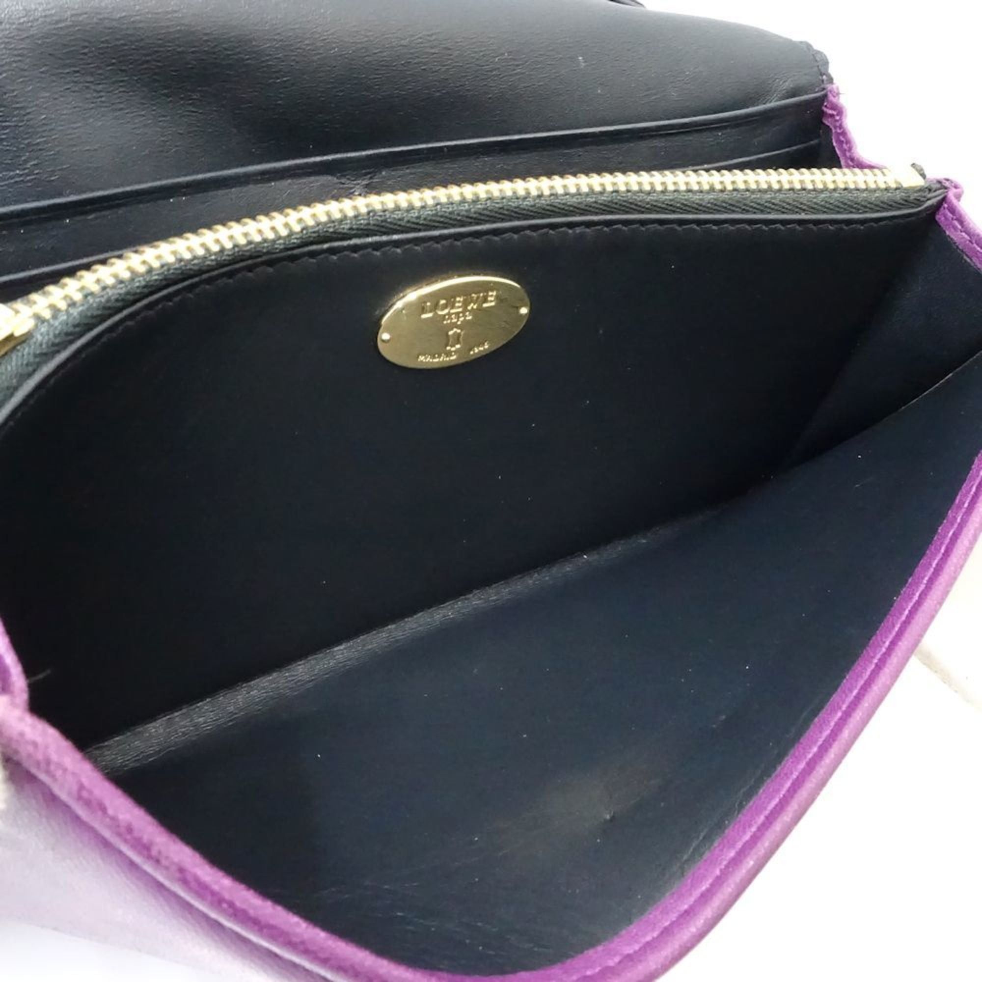 Loewe LOEWE Long Wallet 101111 Round Nappa Leather Purple Women's 181849 Size ONE SIZE - 7 Thumbnail