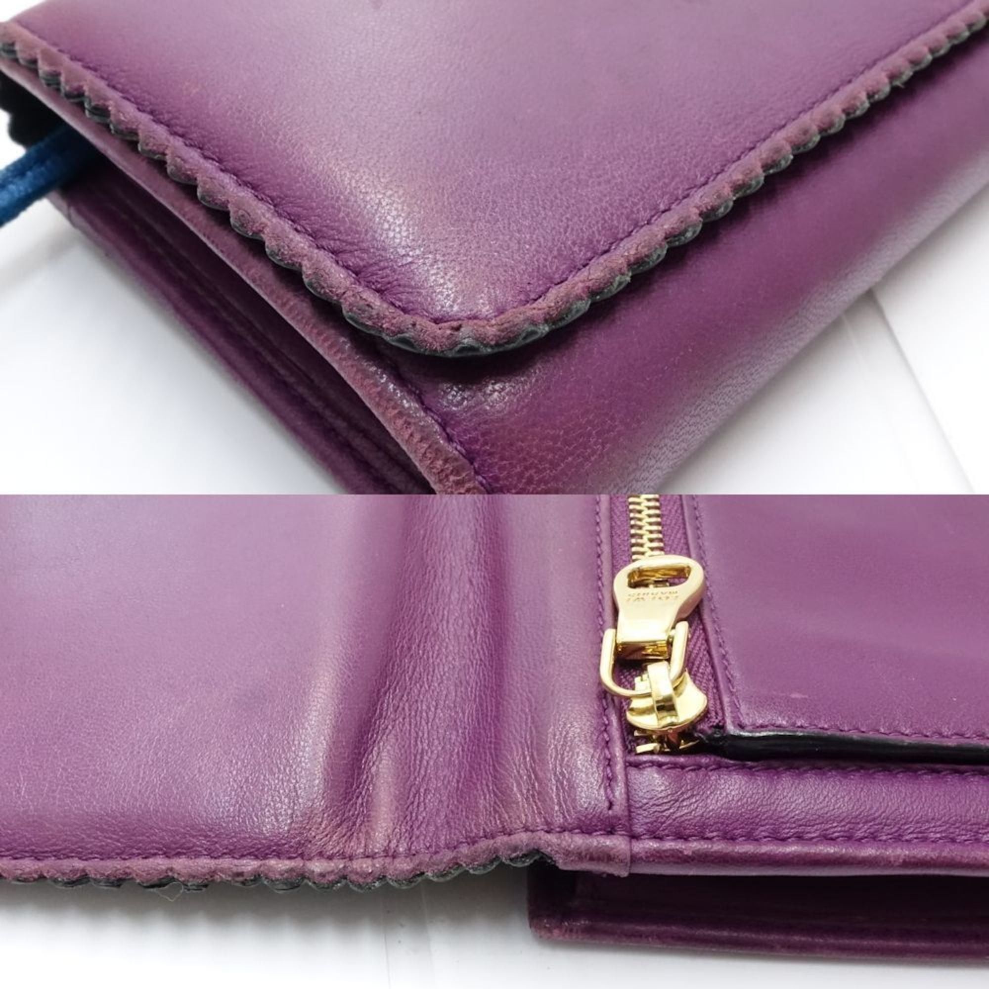 Loewe LOEWE Long Wallet 101111 Round Nappa Leather Purple Women's 181849 Size ONE SIZE - 4 Thumbnail