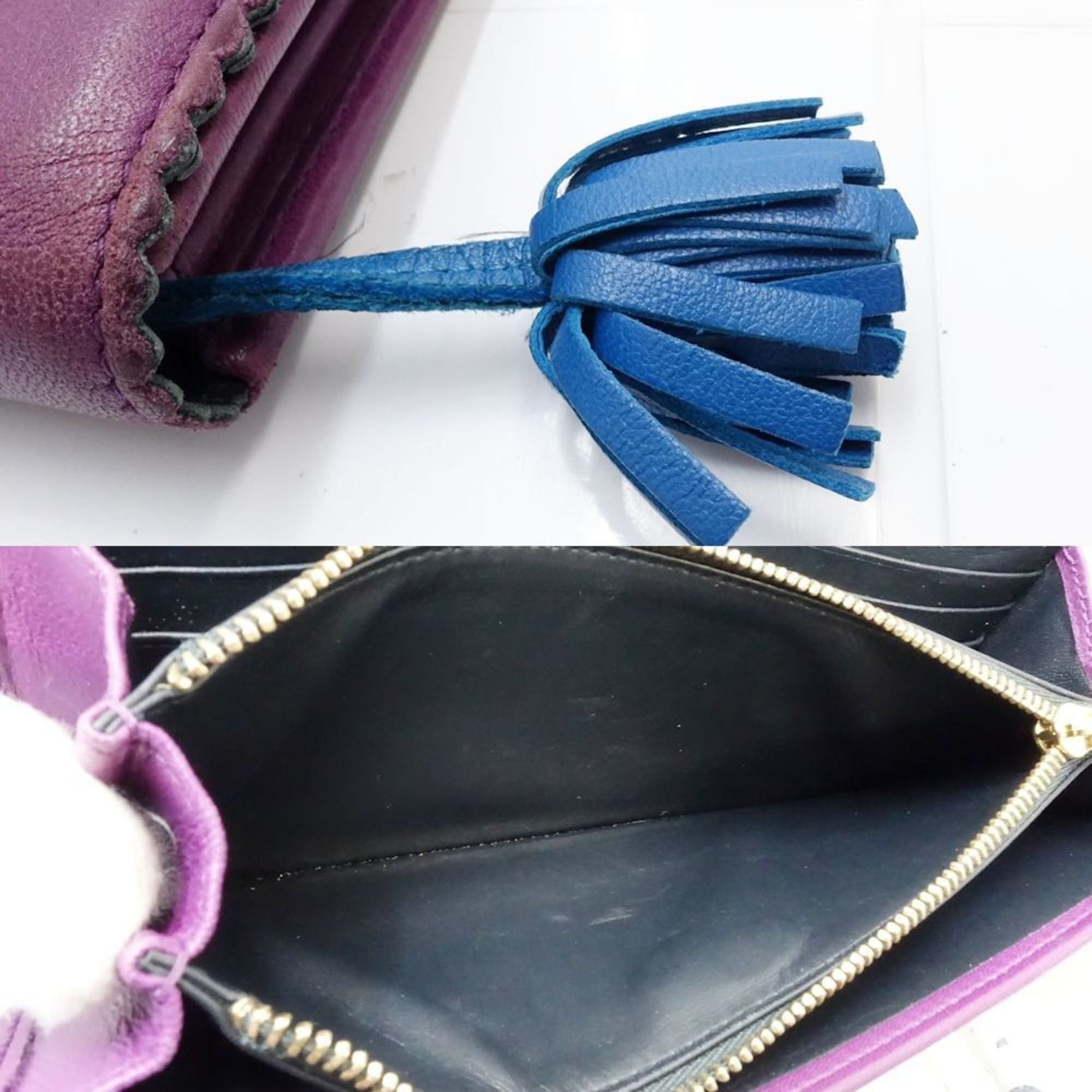Loewe LOEWE Long Wallet 101111 Round Nappa Leather Purple Women's 181849 Size ONE SIZE - 8 Thumbnail