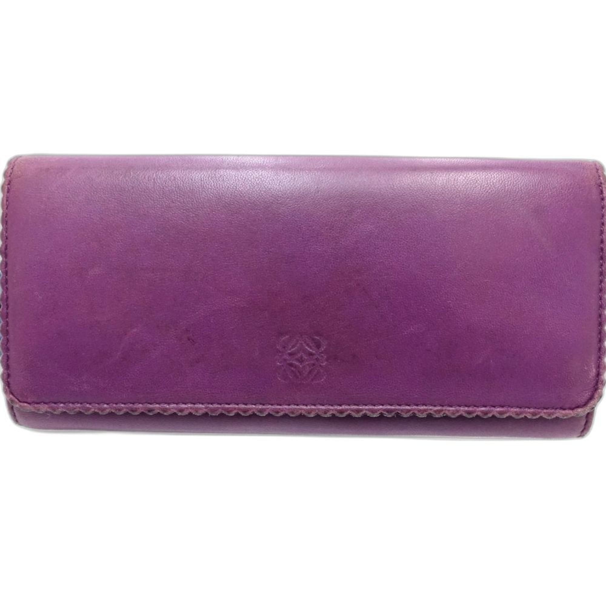 Loewe LOEWE Long Wallet 101111 Round Nappa Leather Purple Women's 181849 Size ONE SIZE - 2 Thumbnail