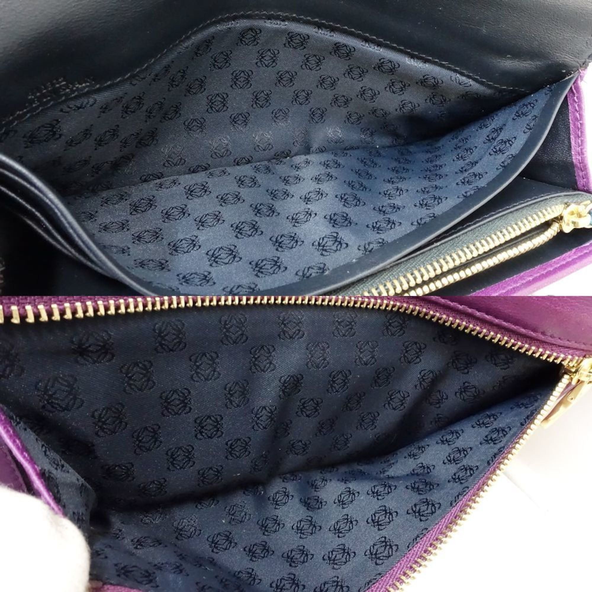 Loewe LOEWE Long Wallet 101111 Round Nappa Leather Purple Women's 181849 Size ONE SIZE - 9 Thumbnail