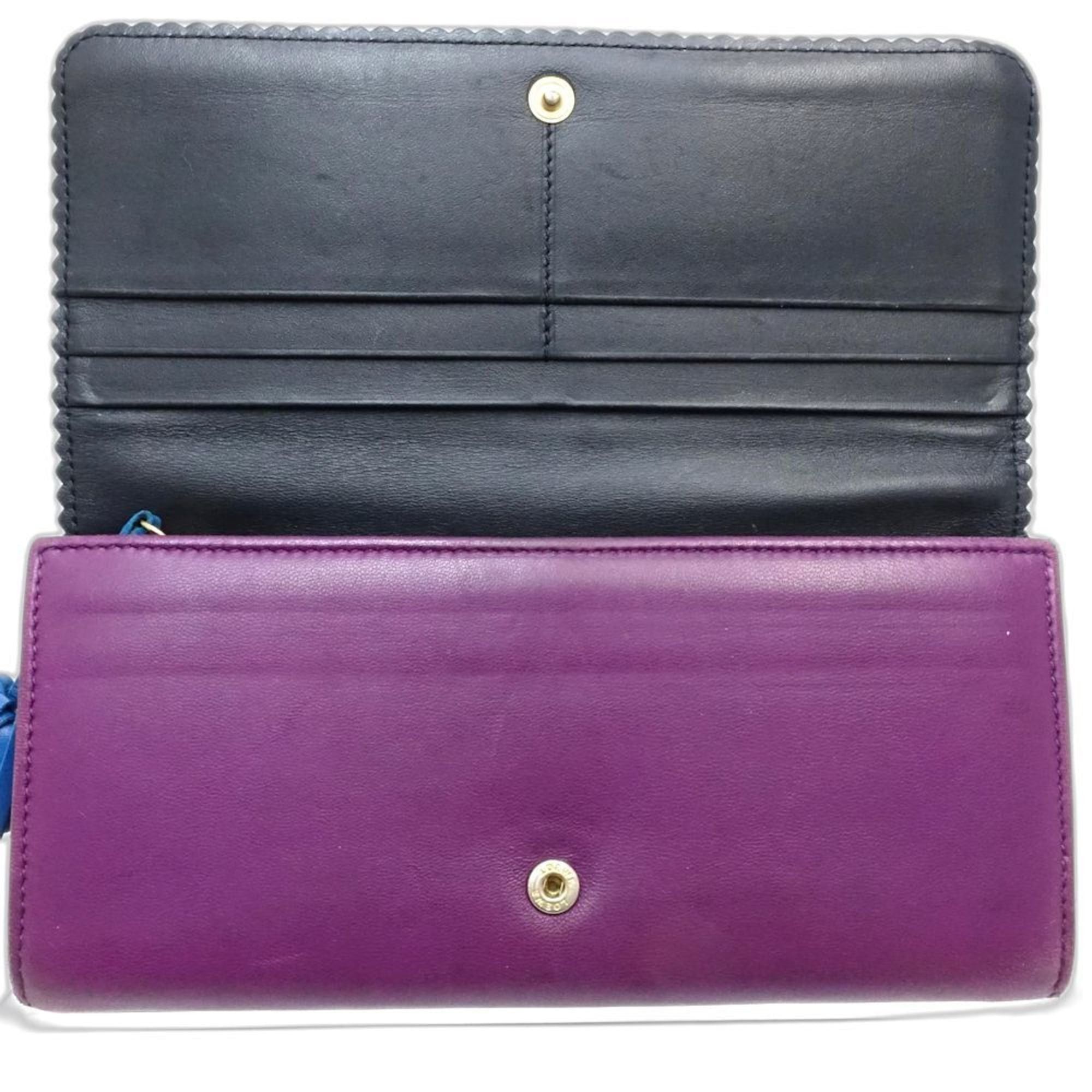 Loewe LOEWE Long Wallet 101111 Round Nappa Leather Purple Women's 181849 Size ONE SIZE - 5 Thumbnail