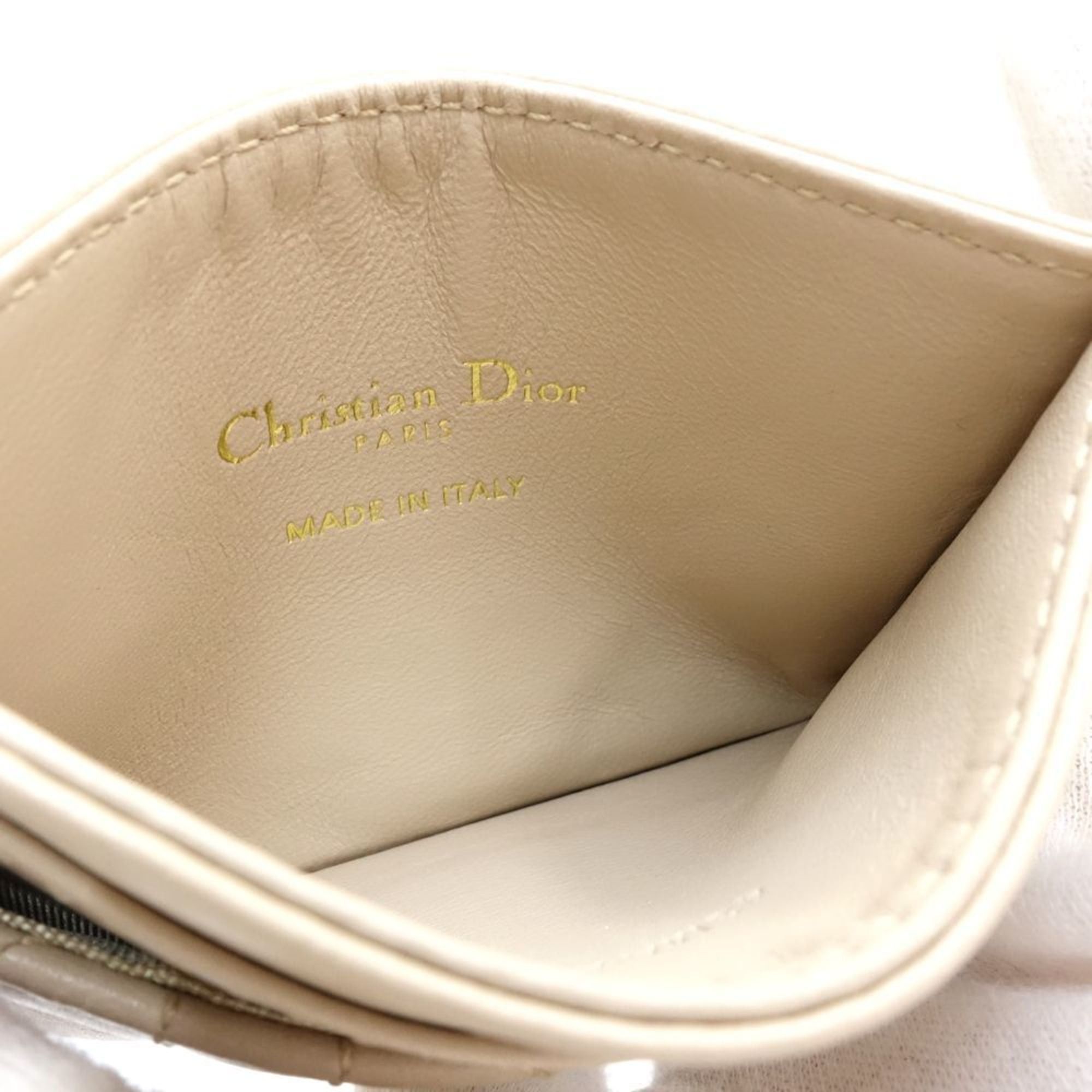 Dior Christian Dior Jolly Freesia Business Card Case, Beige Lambskin, S3103UNJB, Women's, 181824 Size ONE SIZE - 8 Thumbnail