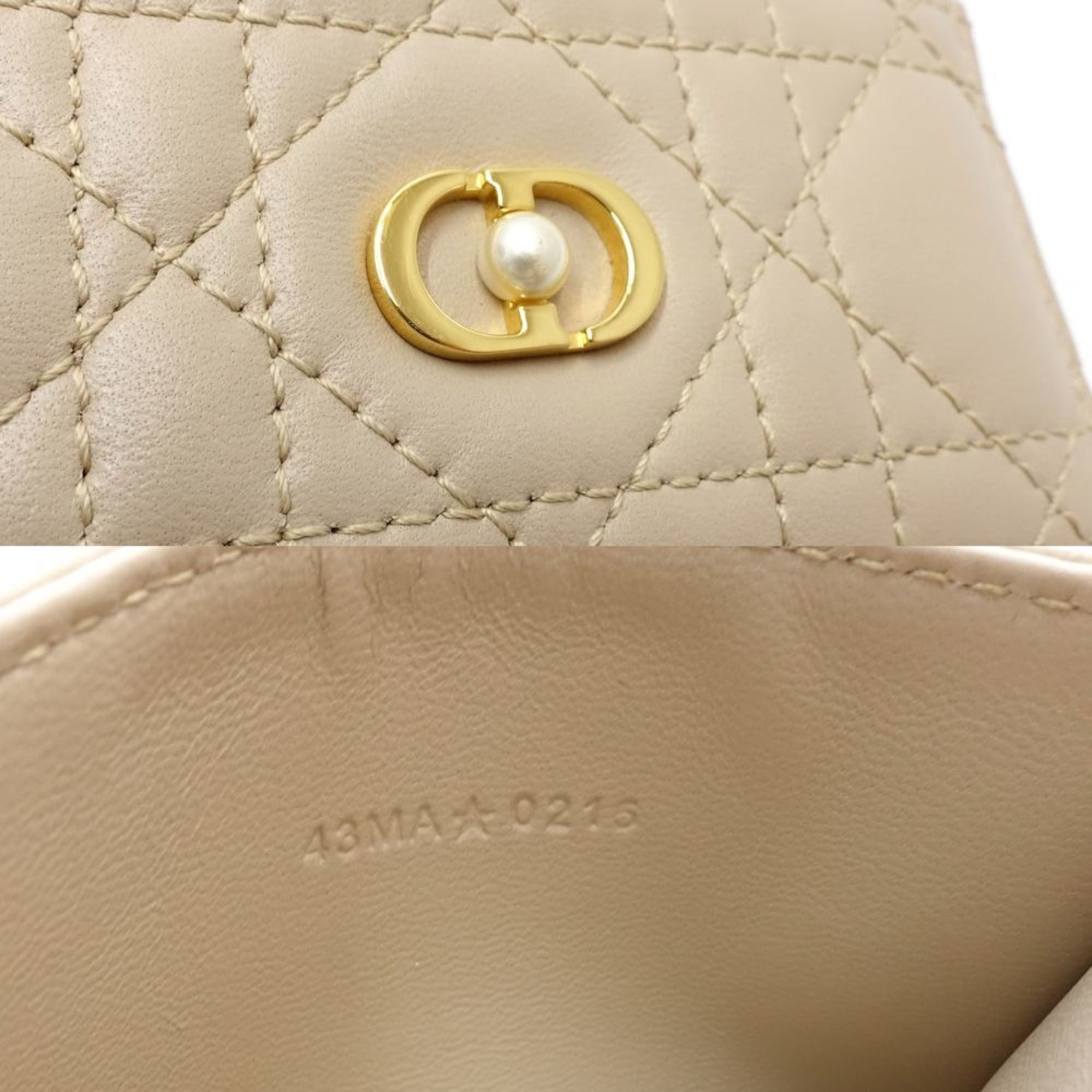 Dior Christian Dior Jolly Freesia Business Card Case, Beige Lambskin, S3103UNJB, Women's, 181824 Size ONE SIZE - 9 Thumbnail