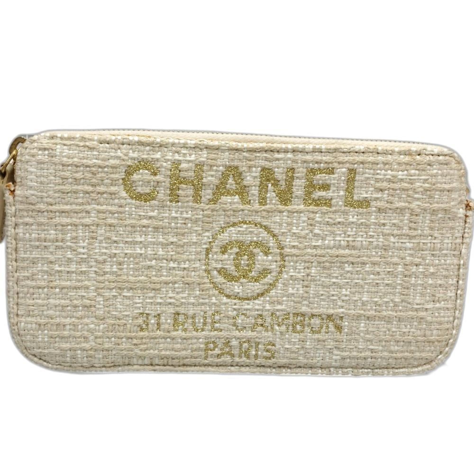 Chanel CHANEL Chain Wallet A84415 Deauville Shoulder Bag in Beige Canvas, Women's, 181802 Size ONE SIZE - 2 Thumbnail