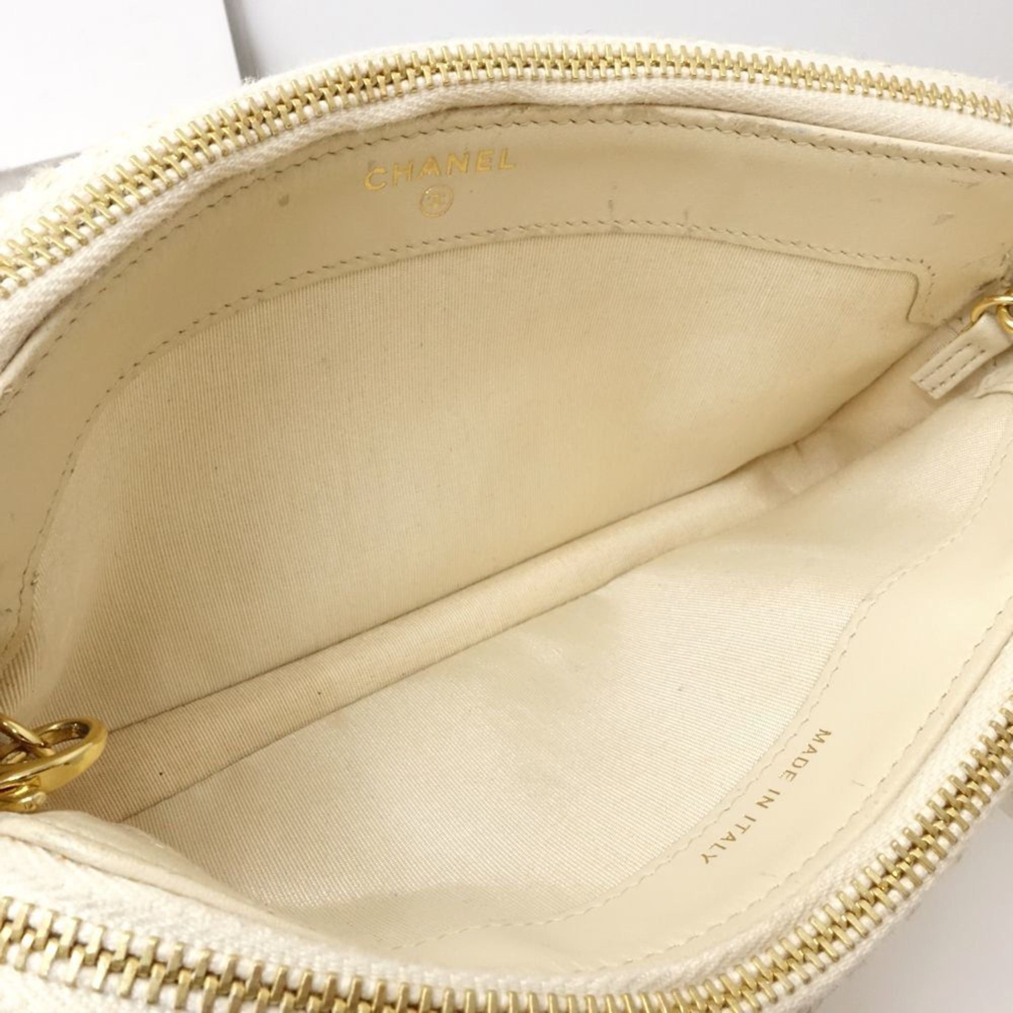Chanel CHANEL Chain Wallet A84415 Deauville Shoulder Bag in Beige Canvas, Women's, 181802 Size ONE SIZE - 6 Thumbnail