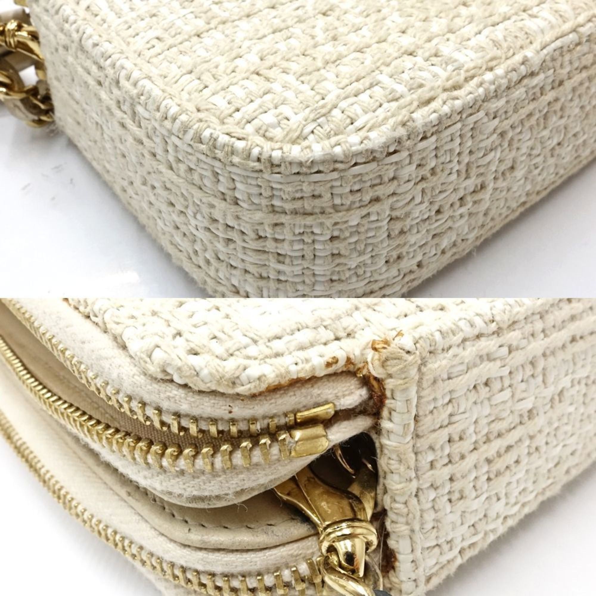Chanel CHANEL Chain Wallet A84415 Deauville Shoulder Bag in Beige Canvas, Women's, 181802 Size ONE SIZE - 4 Thumbnail