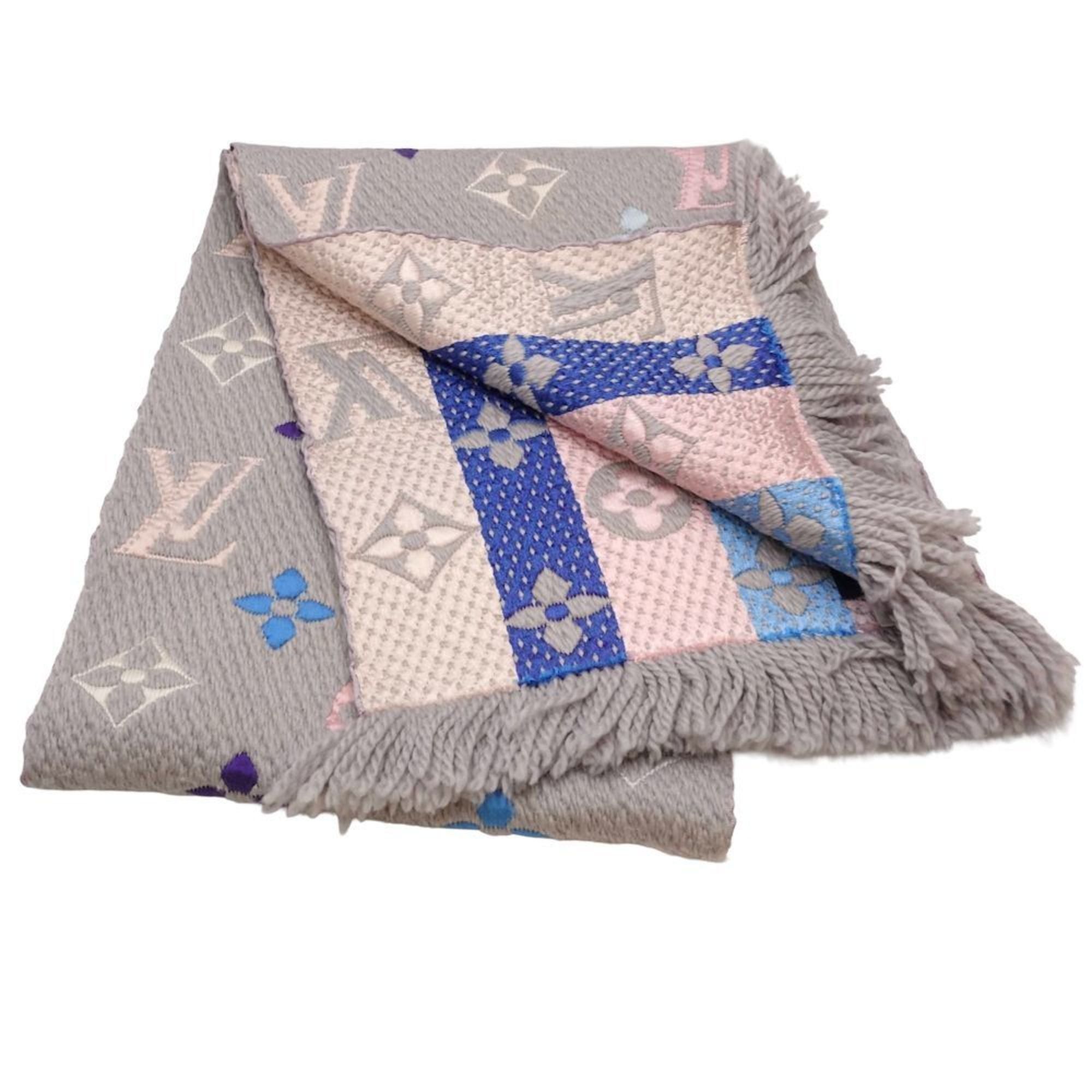 Louis Vuitton Louis Vuitton Stole/Scarf M75874 Echarpe Mania Gray/Pink Women's 181864 Size ONE SIZE - 2 Thumbnail