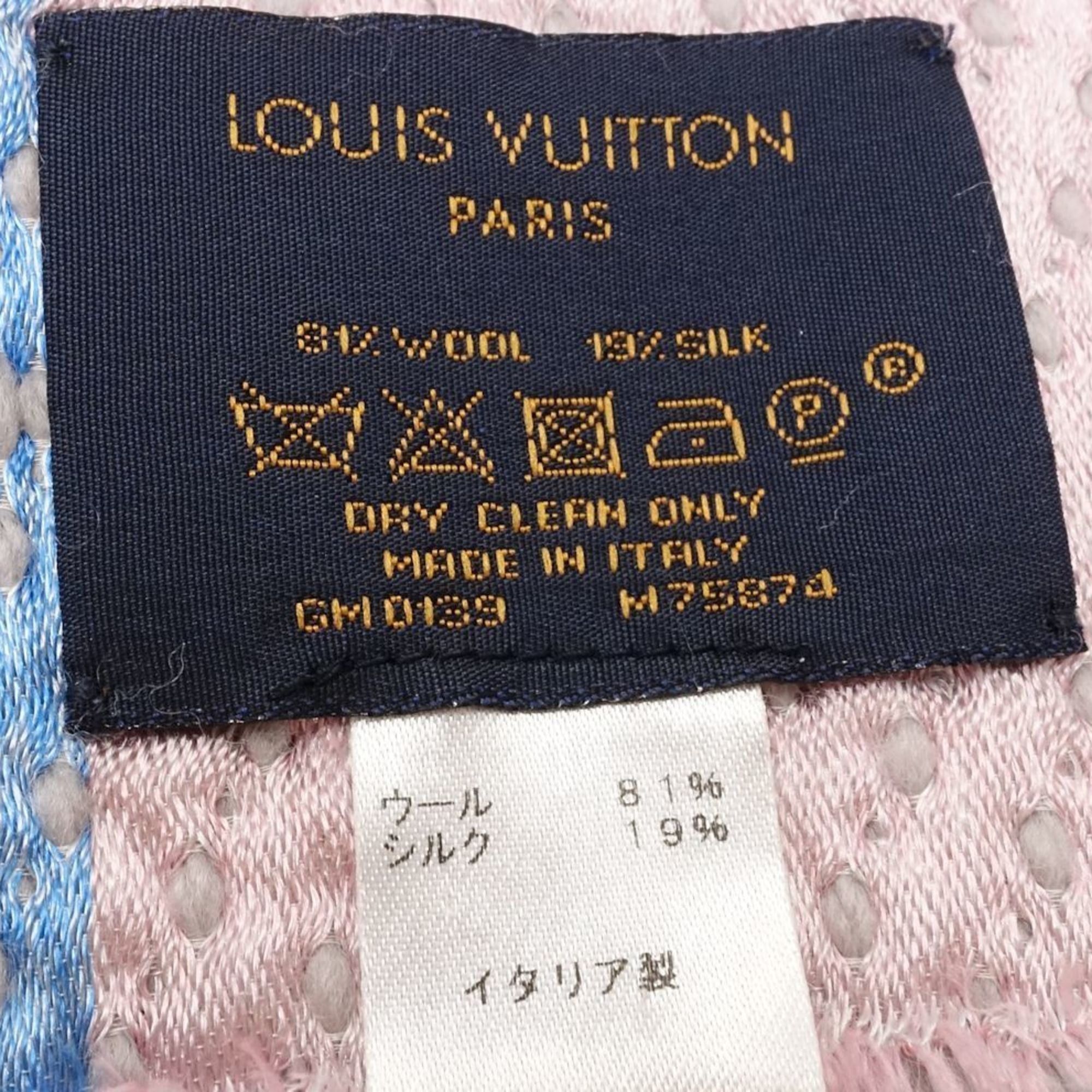 Louis Vuitton Louis Vuitton Stole/Scarf M75874 Echarpe Mania Gray/Pink Women's 181864 Size ONE SIZE - 8 Thumbnail