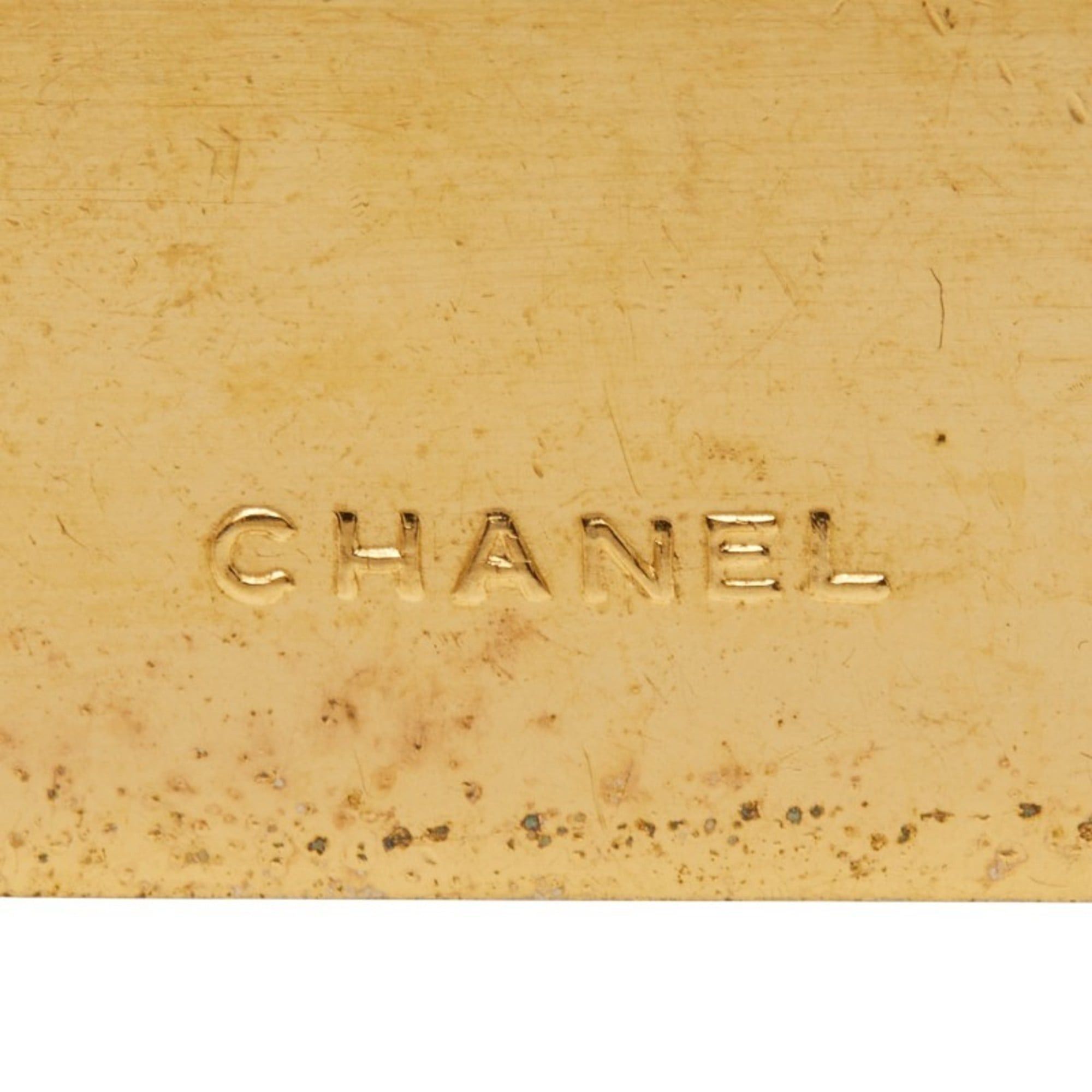 Chanel CHANEL logo plate brooch, gold plated, women's Size ONE SIZE - 3 Thumbnail