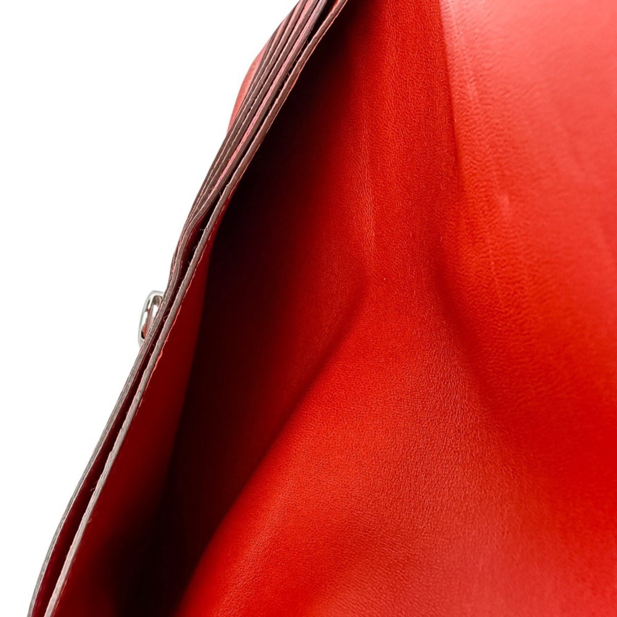 Hermes HERMES Dogon Long Wallet in Taurillon Clemence Leather with Silver Hardware, K Stamp, Made 2025, Red, Women's Size ONE SIZE - 11 Thumbnail