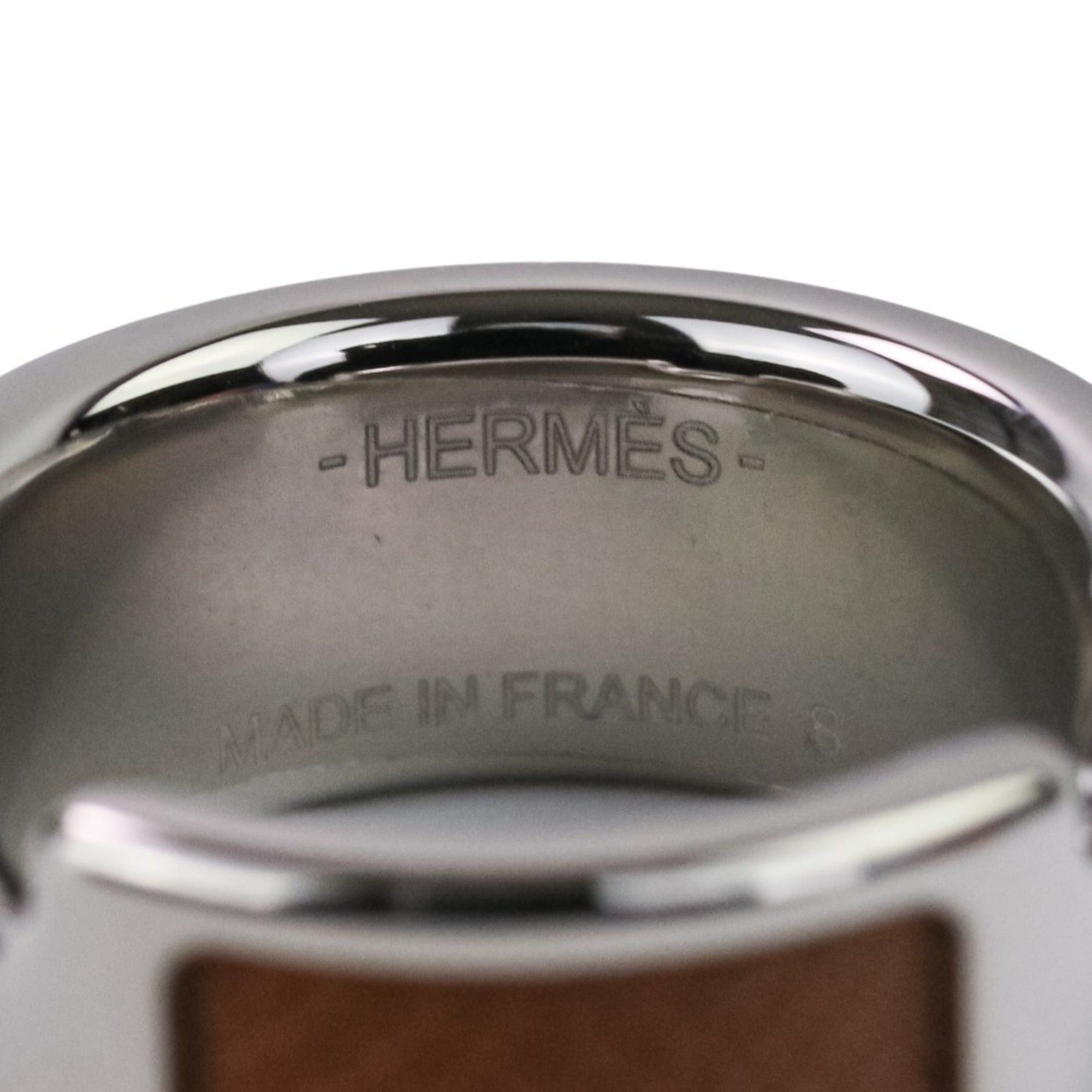Hermes HERMES Olympe PM Ring, Small, Silver, Brown, Women's Size ONE SIZE - 11 Thumbnail