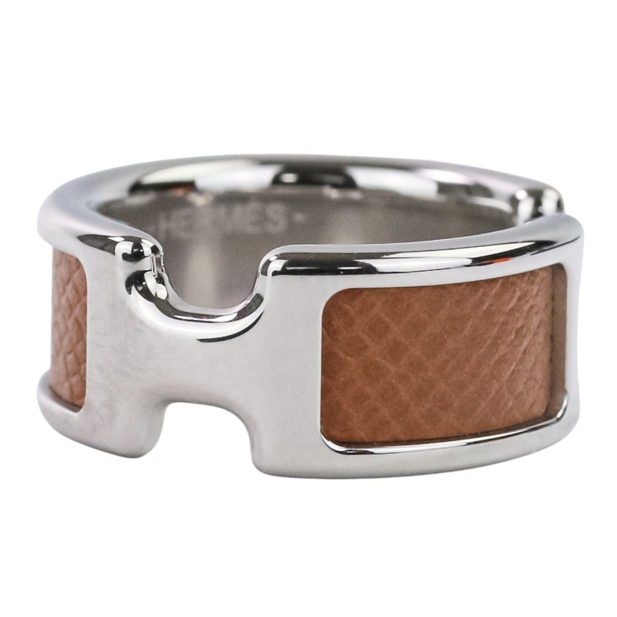 Hermes HERMES Olympe PM Ring, Small, Silver, Brown, Women's Size ONE SIZE - 6 Thumbnail