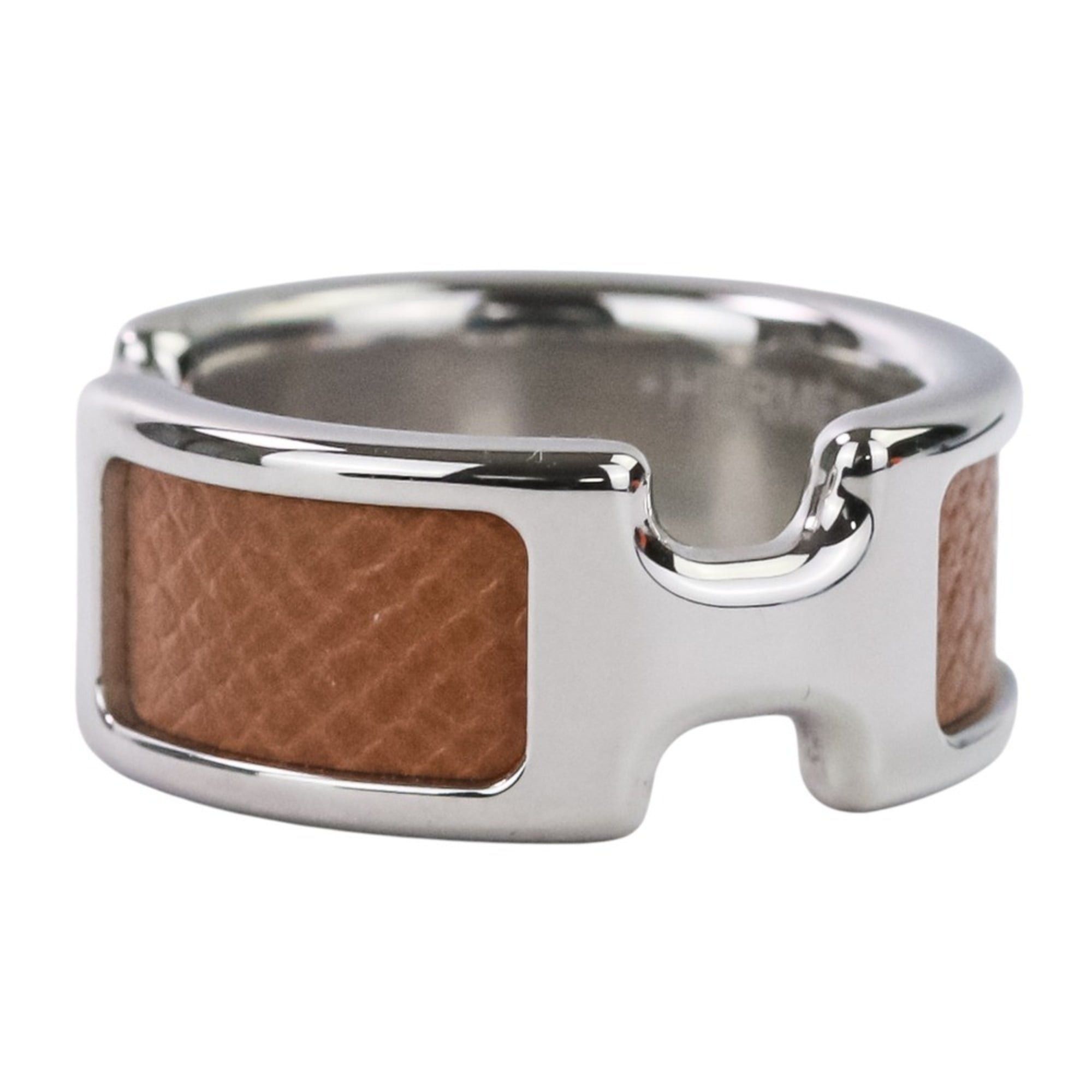 Hermes HERMES Olympe PM Ring, Small, Silver, Brown, Women's Size ONE SIZE - 7 Thumbnail