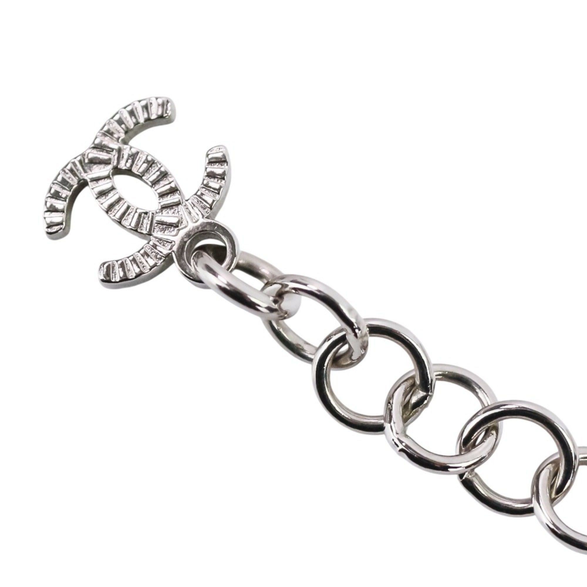 Chanel A25C CHANEL Rhinestone Coco Mark Pearl Necklace, Silver/White, Women's Size ONE SIZE - 13 Thumbnail