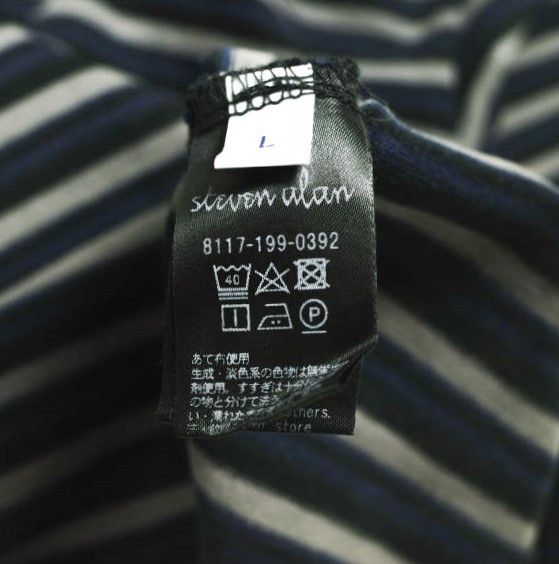 Other Steven Alan 21//MVS BORDER CREW NECK TEE Cotton T-shirt Cotton T-Shirts 8117-199-0392 DUTY FREE for USA