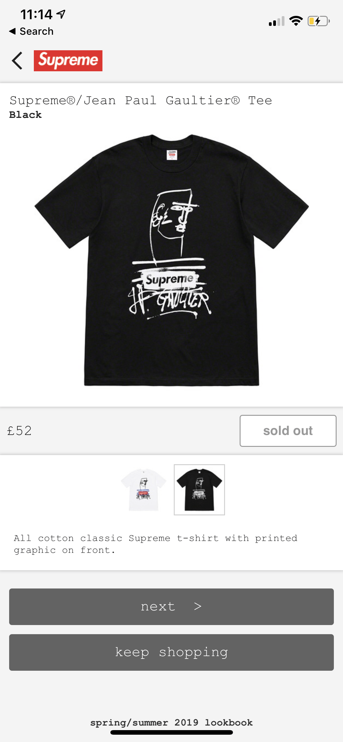 格安saleスタ Supreme × Gaultier Paul Jean Supreme/Jean Tee Gaultier Paul トップス