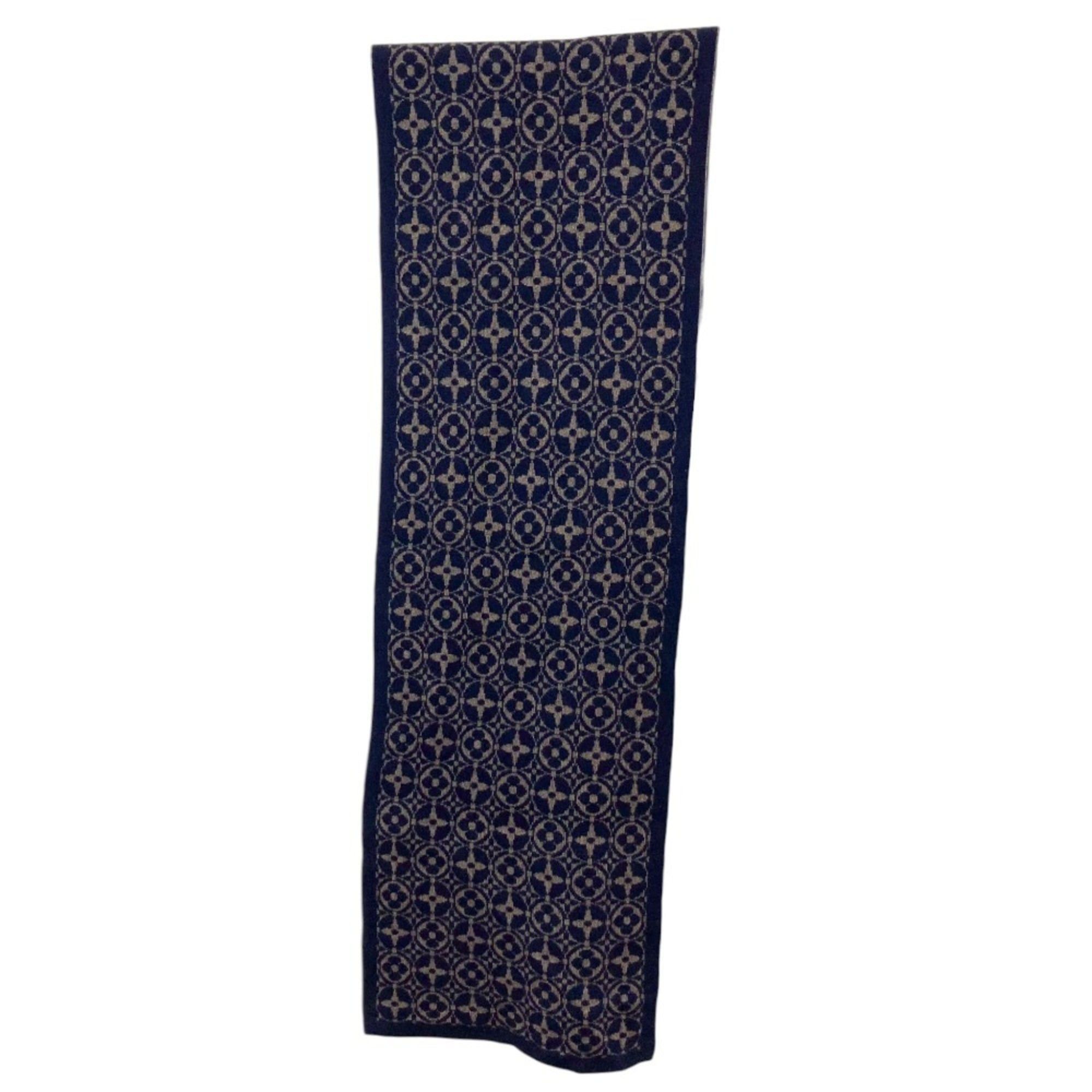 Louis Vuitton LOUIS VUITTON Monogram Echarpeski Scarf in Navy and Brown for Men Women Size ONE SIZE - 2 Thumbnail