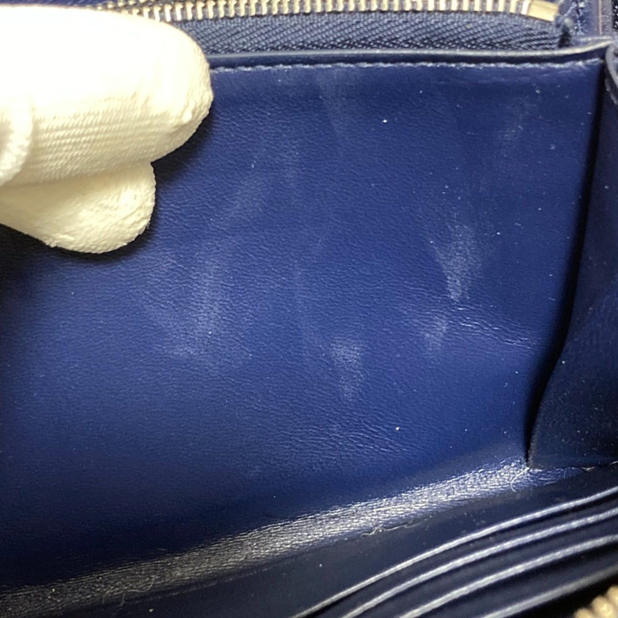 Balenciaga BALENCIAGA Leather Round Zip Long Wallet 601352 Navy for Men and Women Size ONE SIZE - 11 Thumbnail