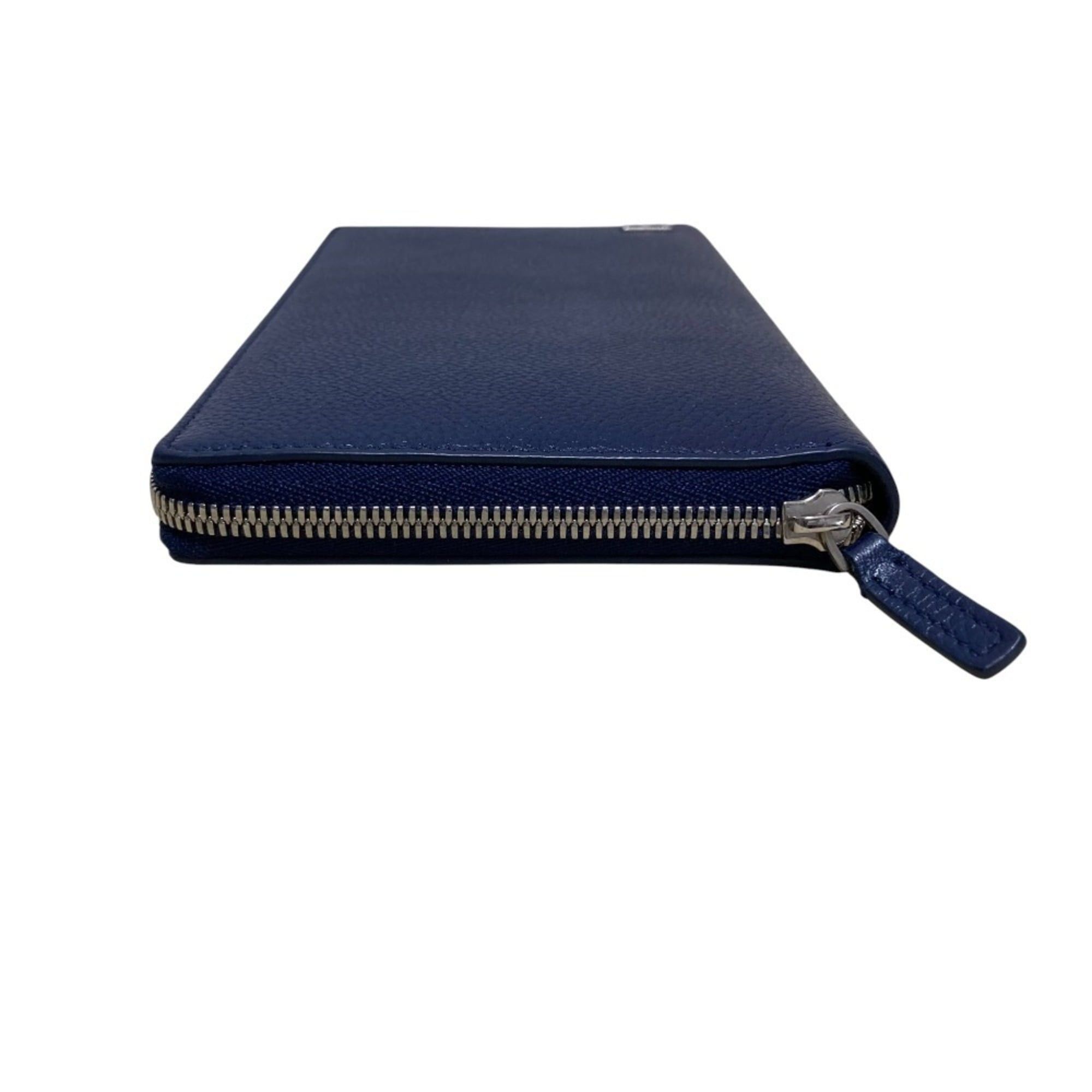Balenciaga BALENCIAGA Leather Round Zip Long Wallet 601352 Navy for Men and Women Size ONE SIZE - 6 Thumbnail