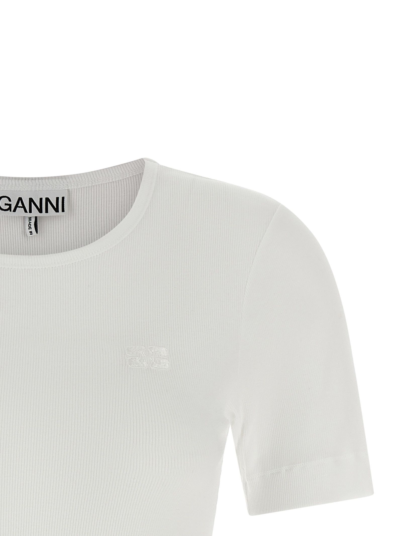 Ganni Logo Embroidery T-Shirt Size S / US 4 / IT 40 - 3 Thumbnail