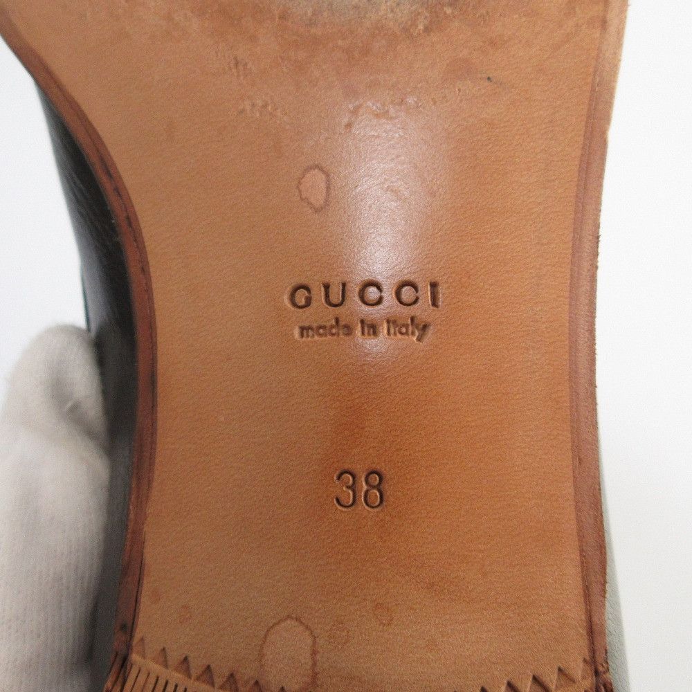 Gucci Gucci Gucci Webline Leather Loafer Pumps Leather Shoes 660819 DUTY FREE for USA Size ONE SIZE - 7 Thumbnail