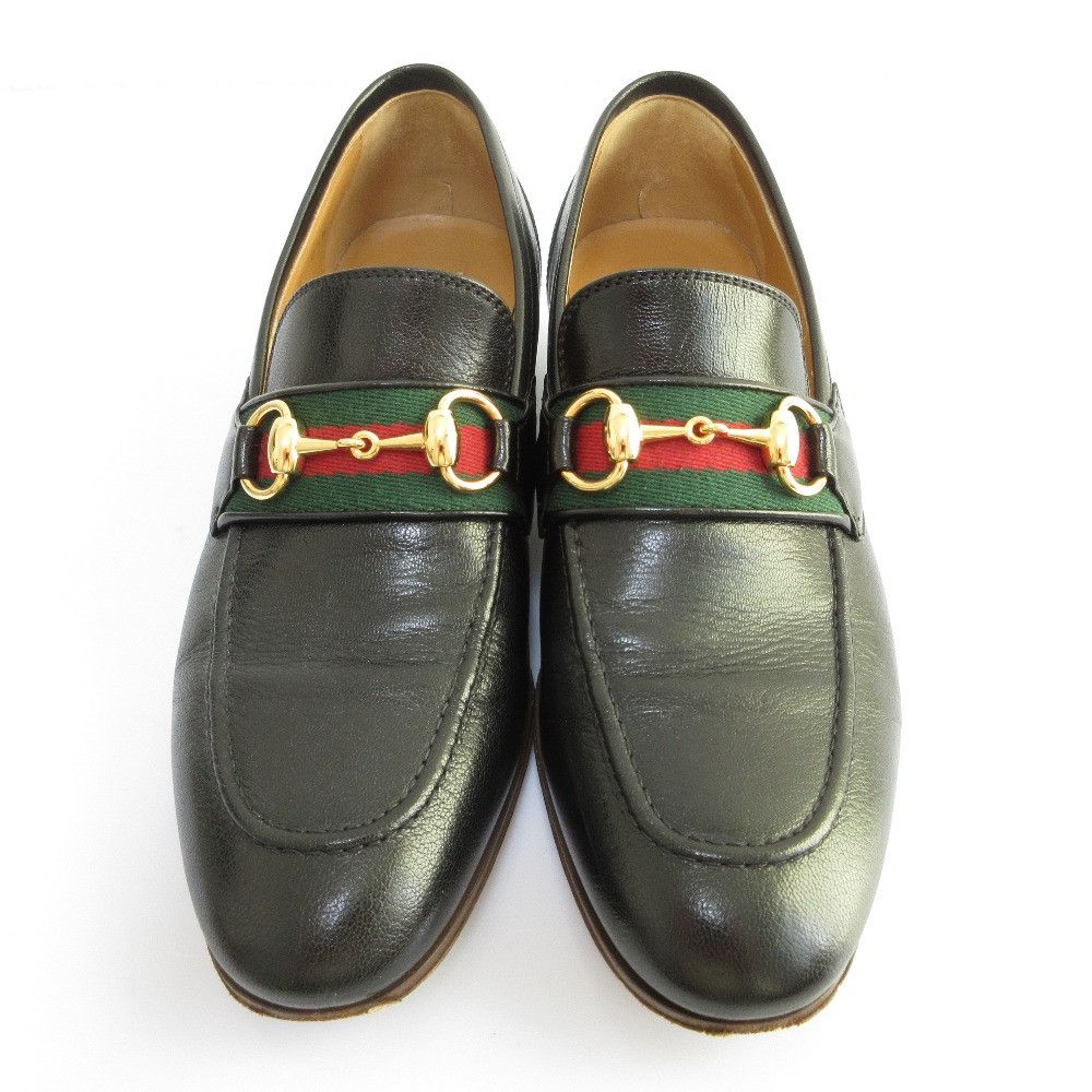 Gucci Gucci Gucci Webline Leather Loafer Pumps Leather Shoes 660819 DUTY FREE for USA Size ONE SIZE - 2 Thumbnail