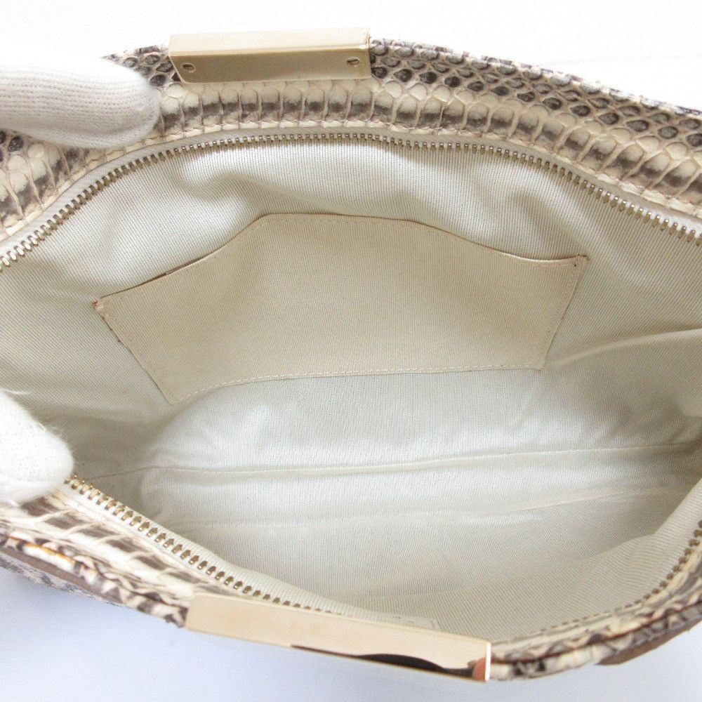 Jimmy Choo Jimmy Choo JIMMY CHOO Python Leather 2way Bag Natural Material Clutch Bag DUTY FREE for USA Size ONE SIZE - 9 Thumbnail