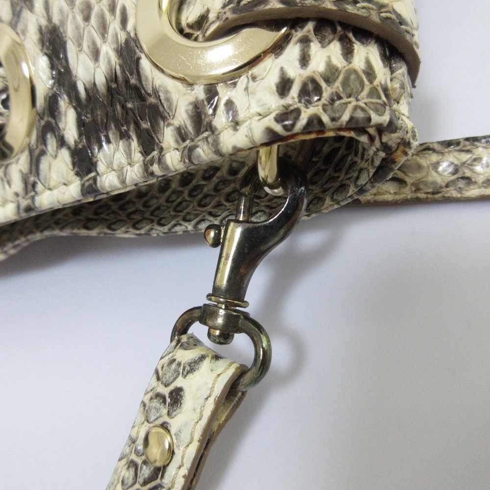 Jimmy Choo Jimmy Choo JIMMY CHOO Python Leather 2way Bag Natural Material Clutch Bag DUTY FREE for USA Size ONE SIZE - 18 Thumbnail