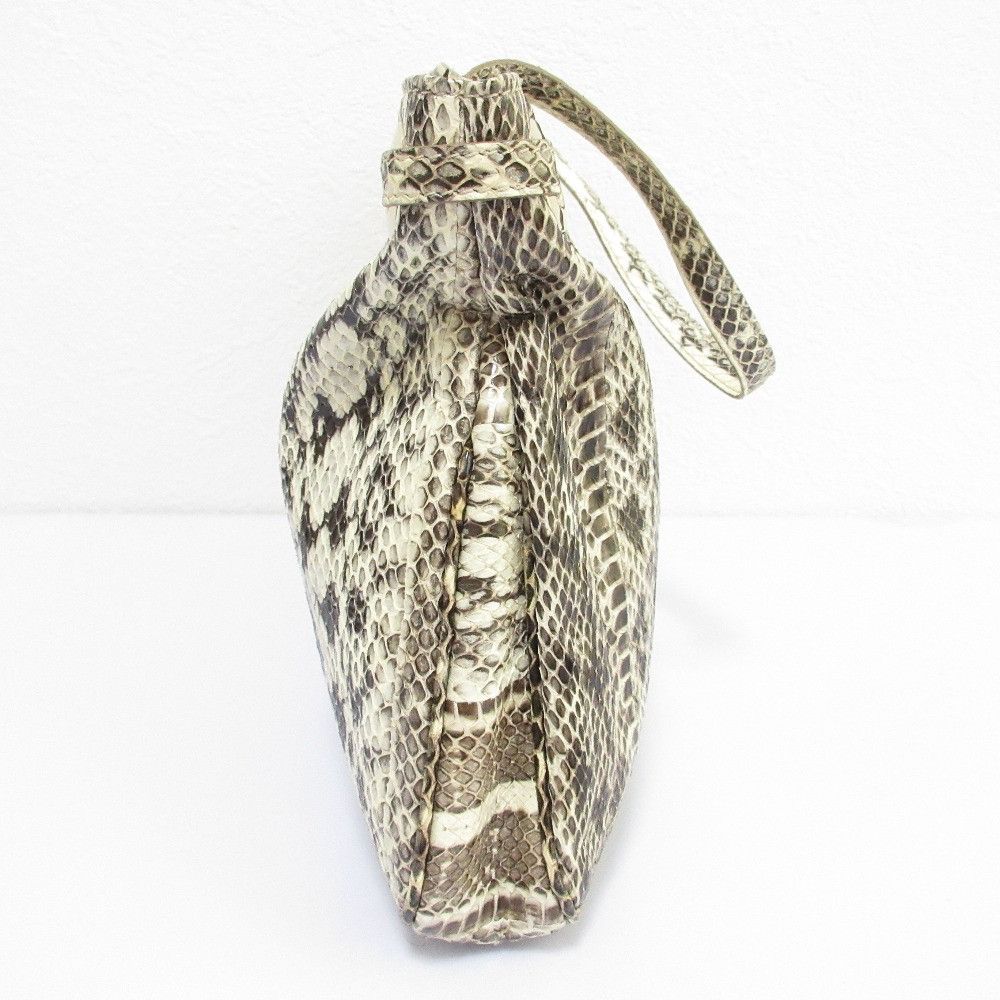 Jimmy Choo Jimmy Choo JIMMY CHOO Python Leather 2way Bag Natural Material Clutch Bag DUTY FREE for USA Size ONE SIZE - 3 Thumbnail