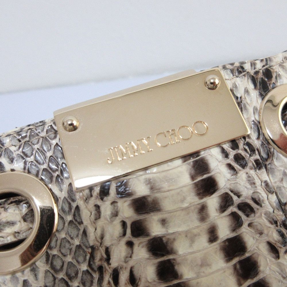 Jimmy Choo Jimmy Choo JIMMY CHOO Python Leather 2way Bag Natural Material Clutch Bag DUTY FREE for USA Size ONE SIZE - 7 Thumbnail