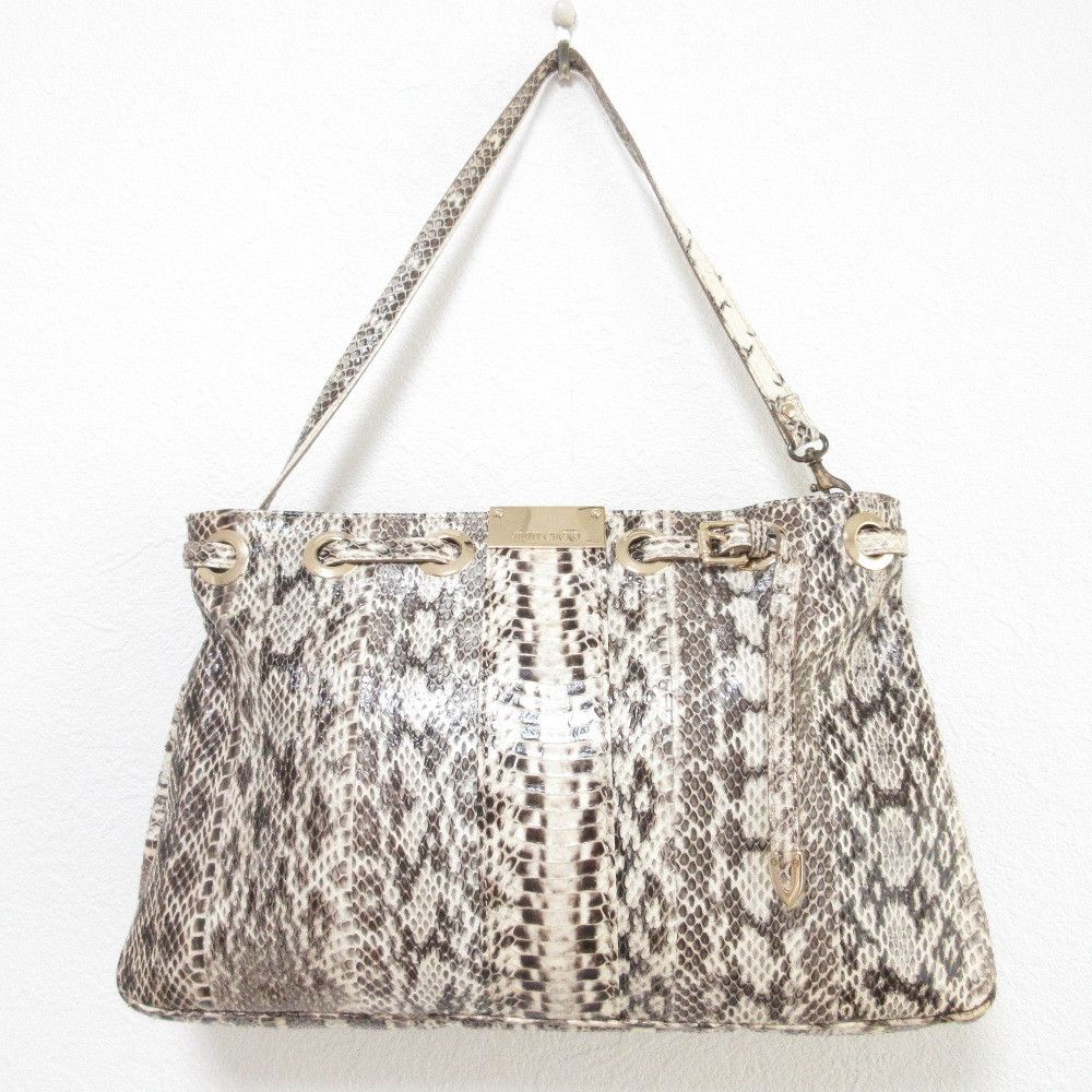 Jimmy Choo Jimmy Choo JIMMY CHOO Python Leather 2way Bag Natural Material Clutch Bag DUTY FREE for USA Size ONE SIZE - 6 Thumbnail