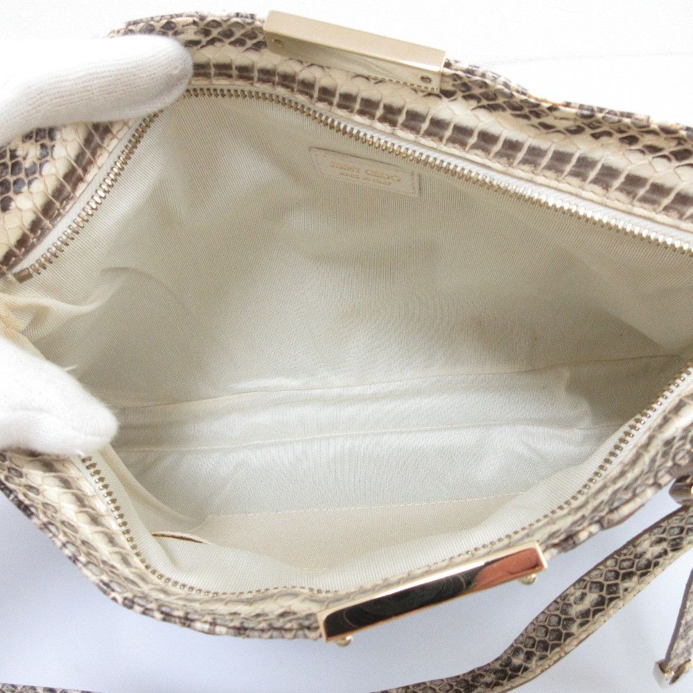 Jimmy Choo Jimmy Choo JIMMY CHOO Python Leather 2way Bag Natural Material Clutch Bag DUTY FREE for USA Size ONE SIZE - 8 Thumbnail