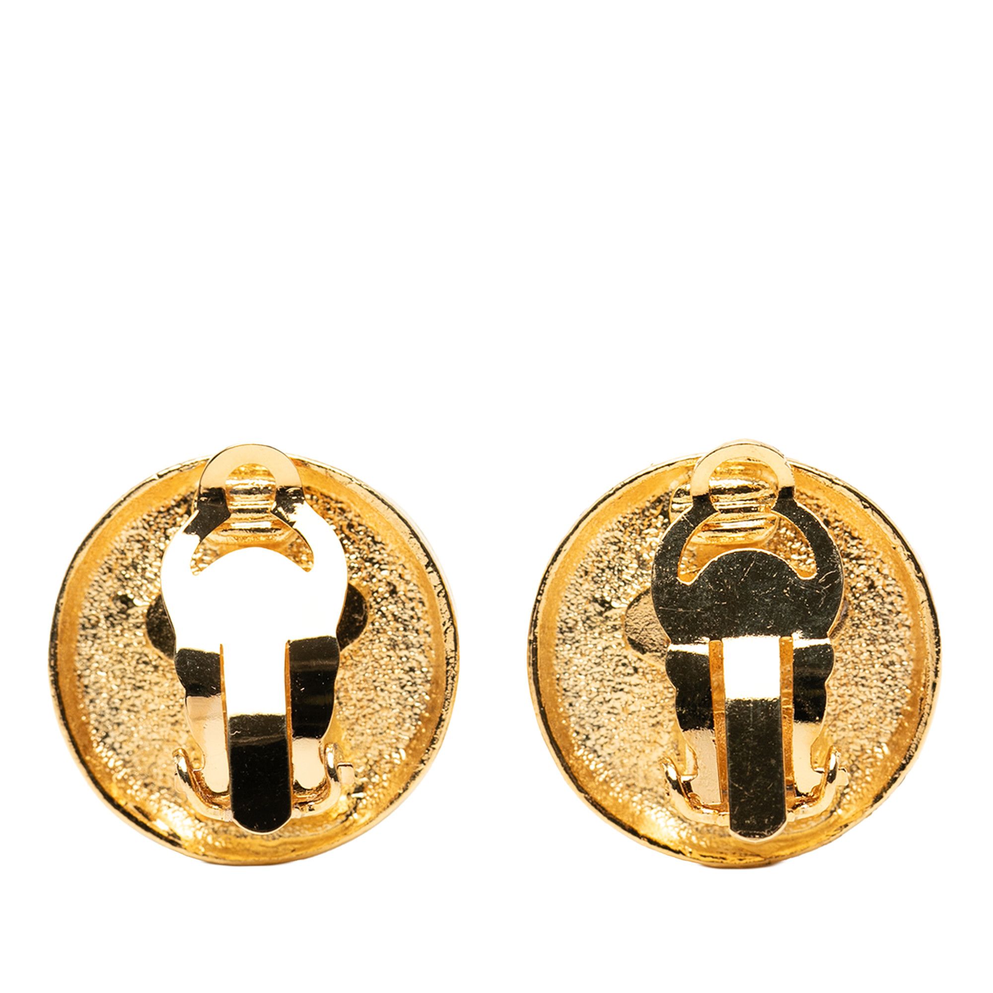 Chanel Chanel CC Gold Plated Button Clip on Earrings Size ONE SIZE - 2 Thumbnail