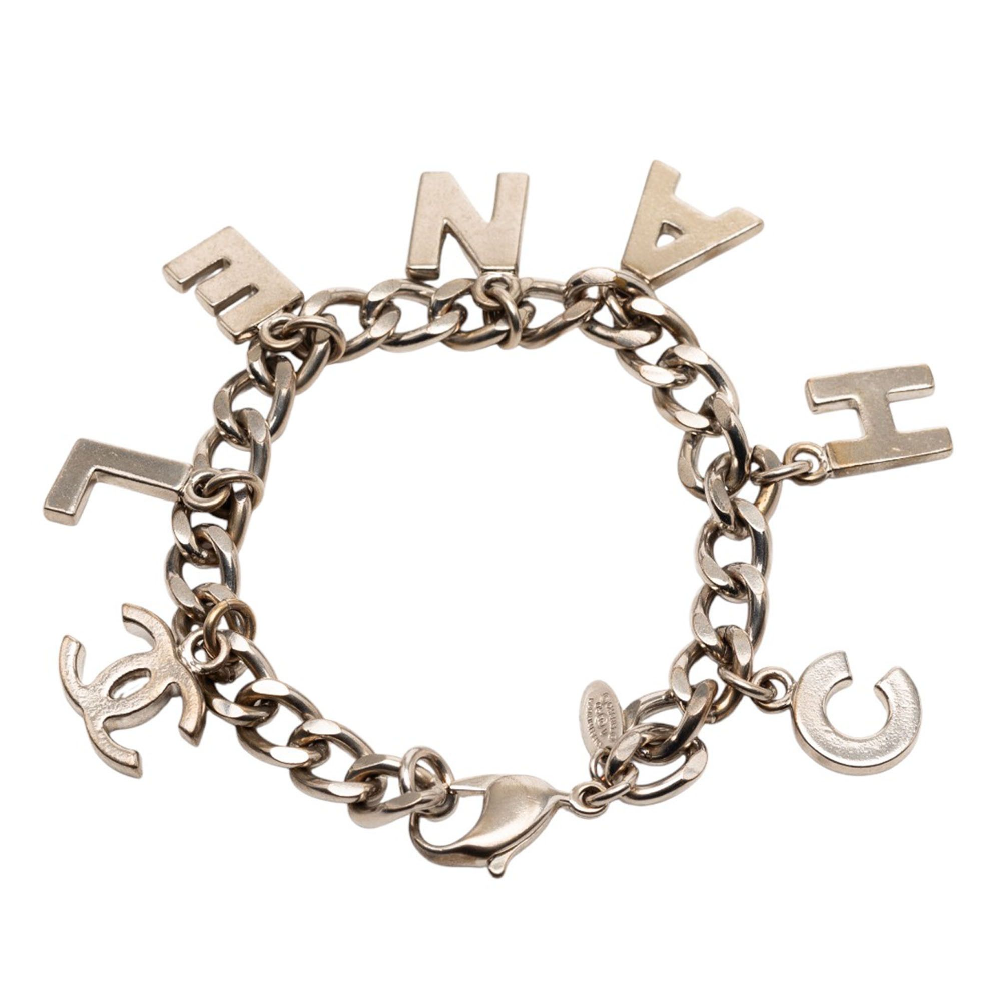 Chanel Chanel Silver Plated Logo Charm Bracelet Size ONE SIZE - 2 Thumbnail
