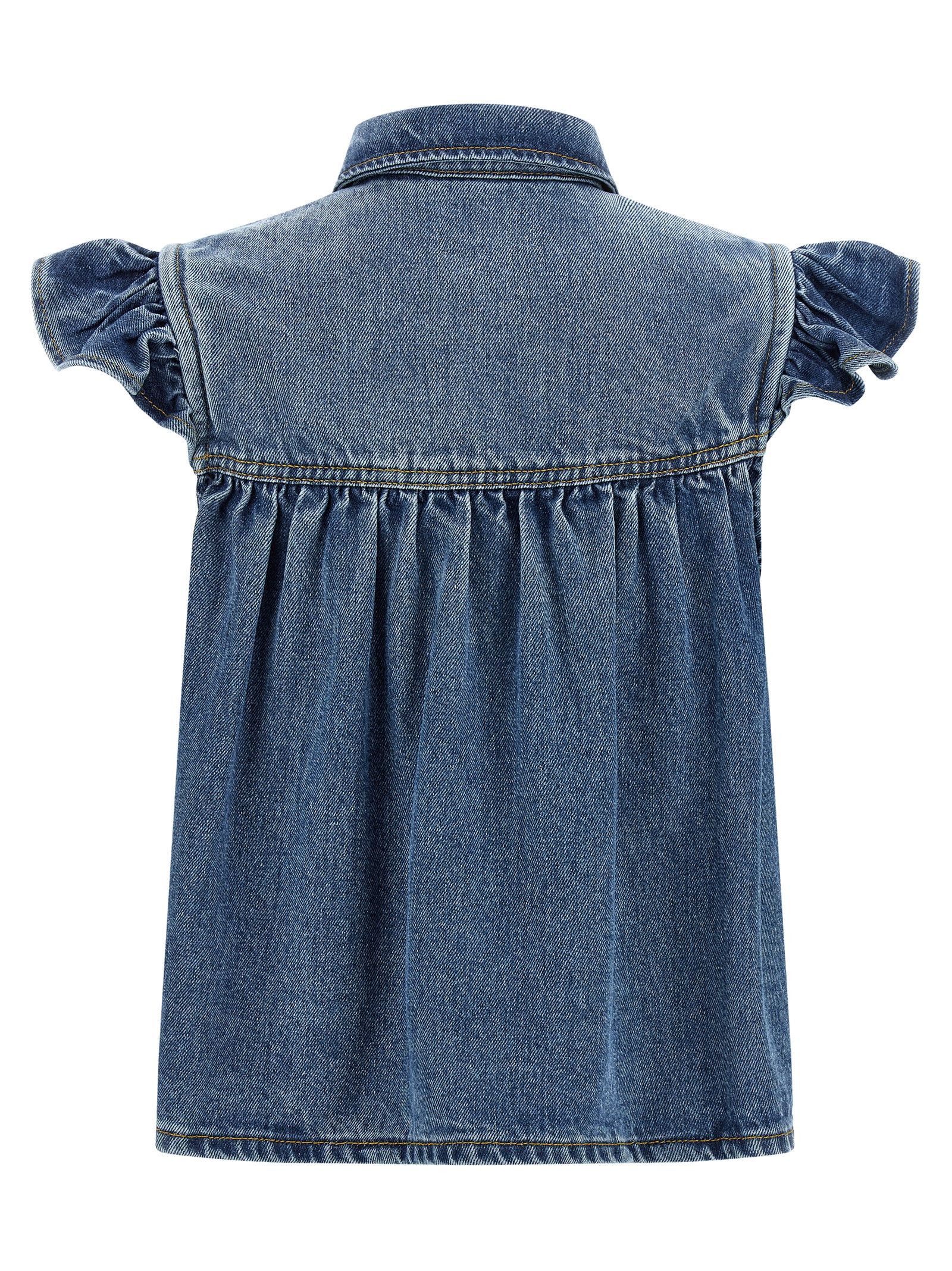 Ganni 'Denim Ruffle' Top Size XS / US 0-2 / IT 36-38 - 2 Thumbnail