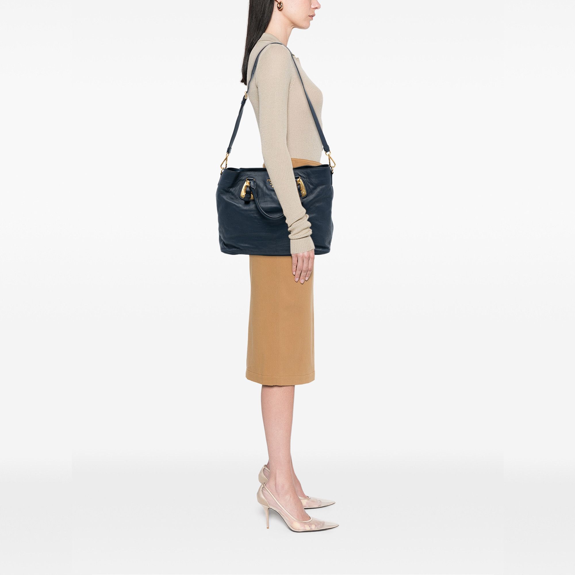Prada Prada Soft Calfskin Open Convertible Shopping Tote Size ONE SIZE - 6 Thumbnail