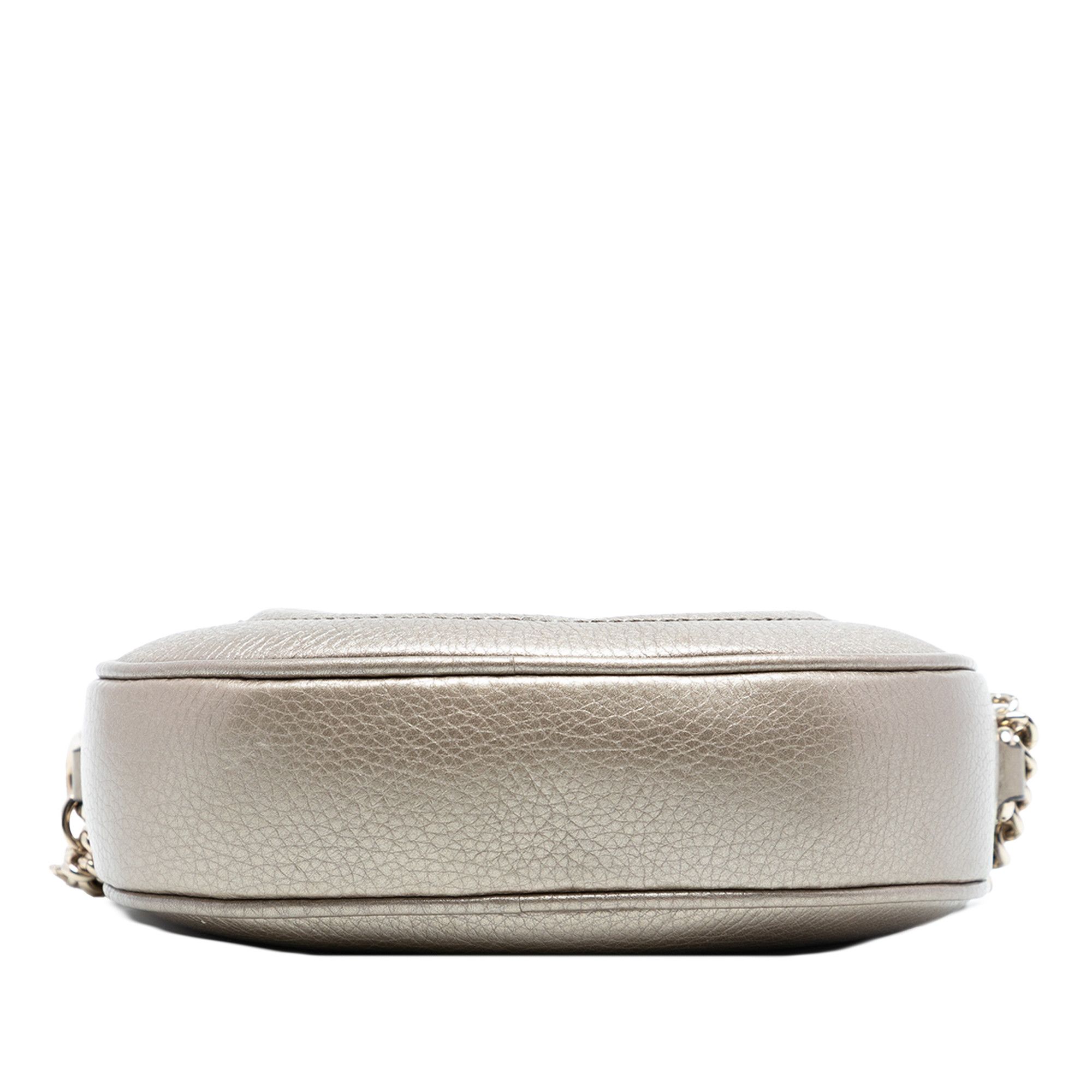Gucci Mini Metallic Pebbled Calfskin Soho Chain Crossbody