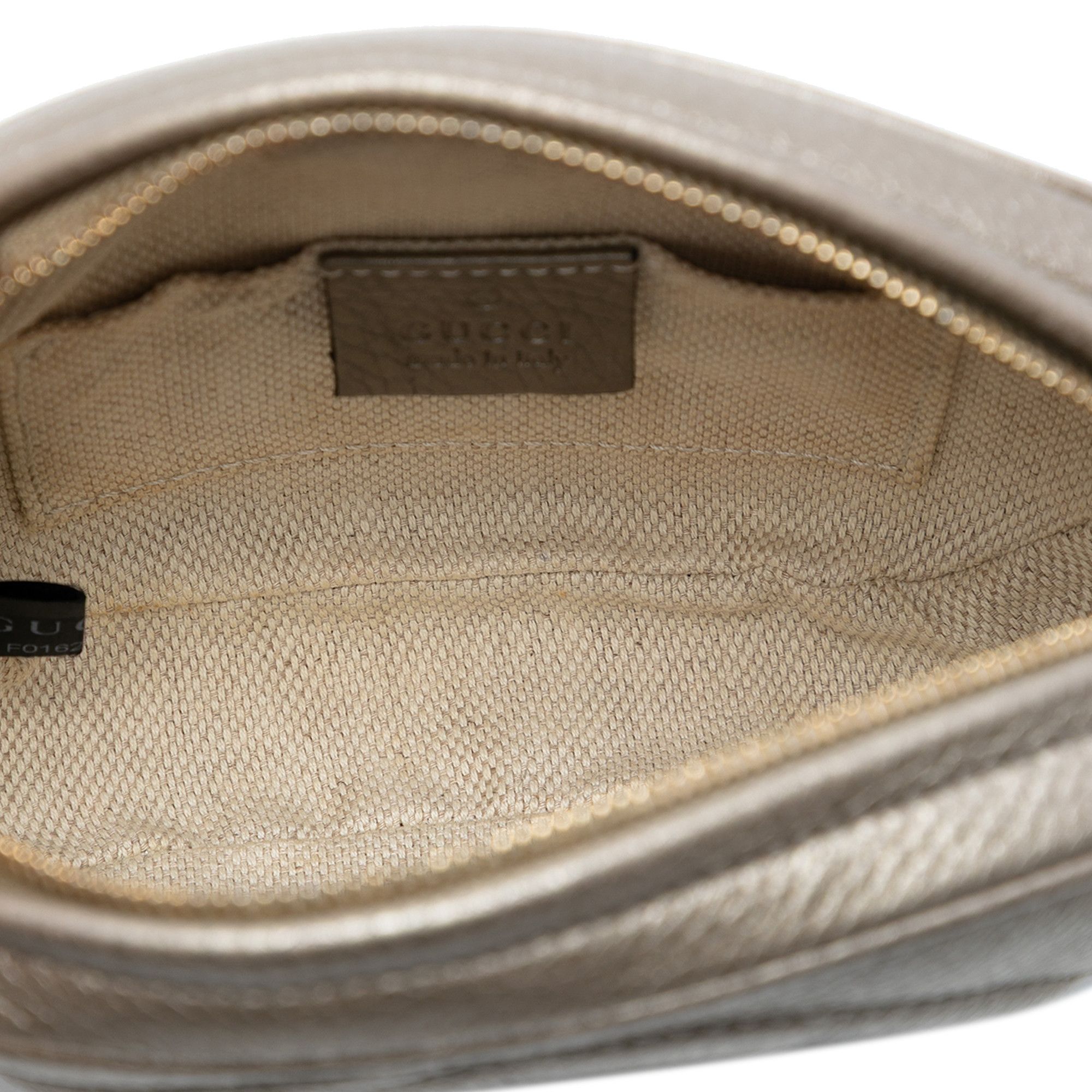 Gucci Mini Metallic Pebbled Calfskin Soho Chain Crossbody