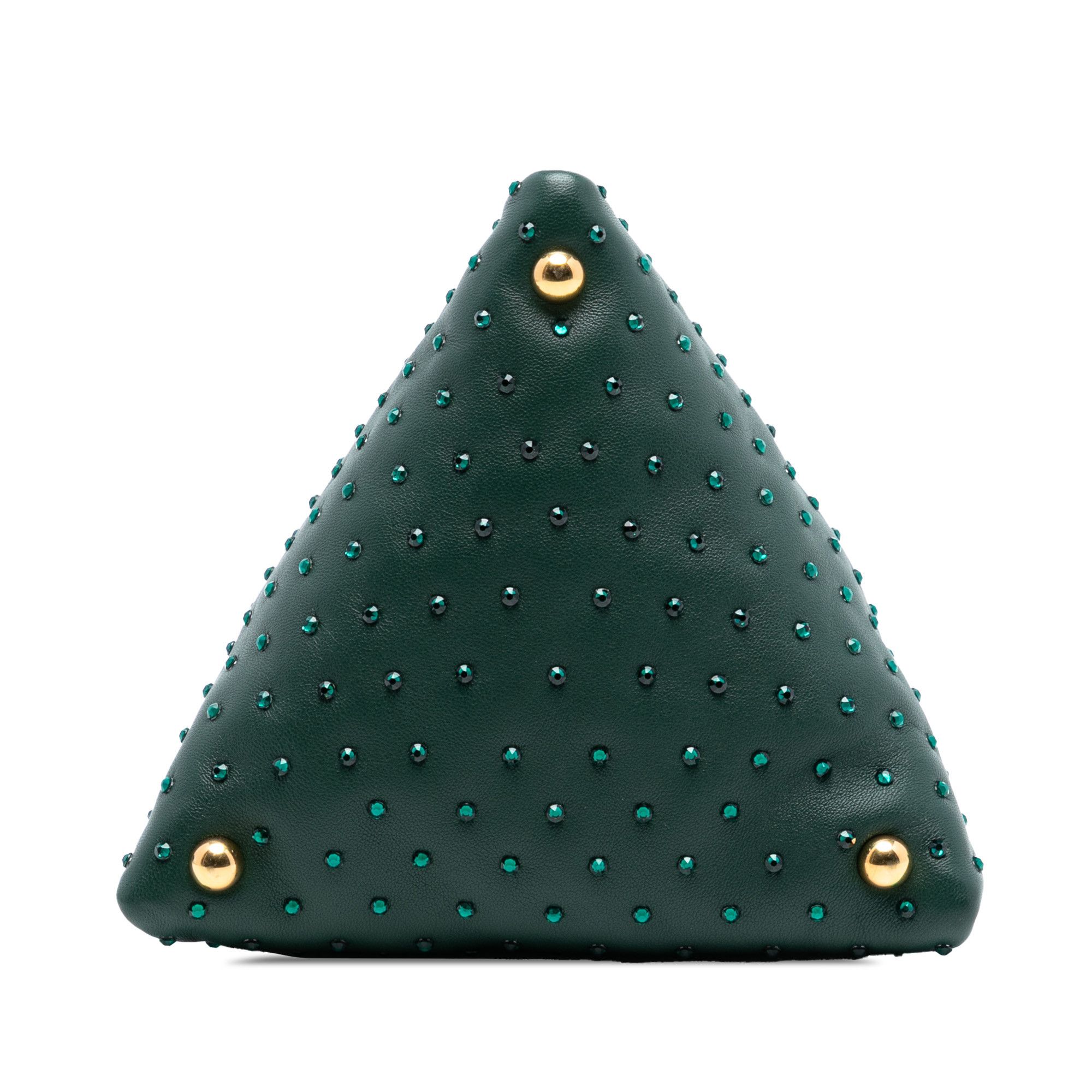 Bottega Veneta Bottega Veneta Mini Lambskin Crystal Embellished Triangle Handbag Size ONE SIZE - 3 Thumbnail
