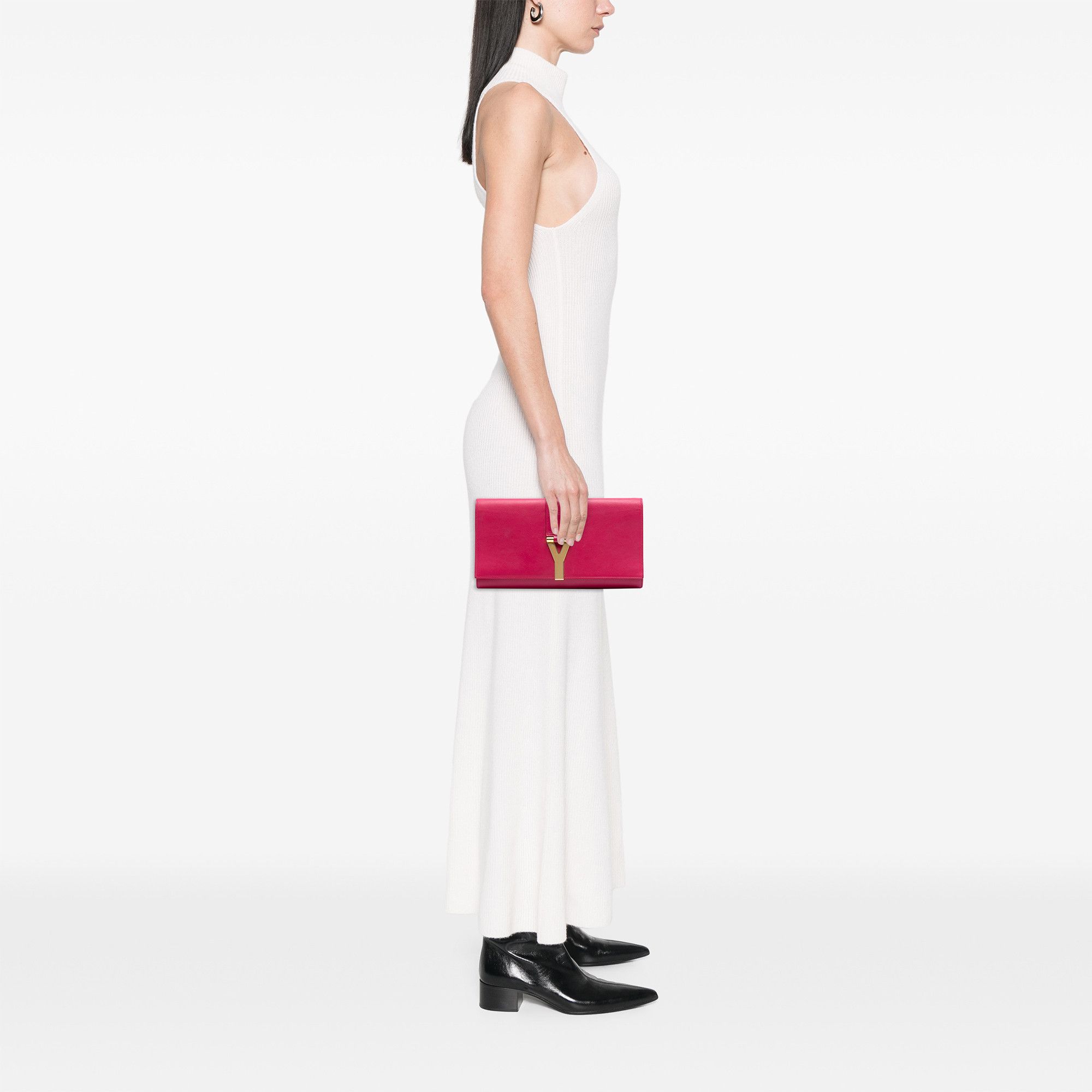 Yves Saint Laurent Yves Saint Laurent Leather Chyc Ligne Clutch Size ONE SIZE - 7 Thumbnail