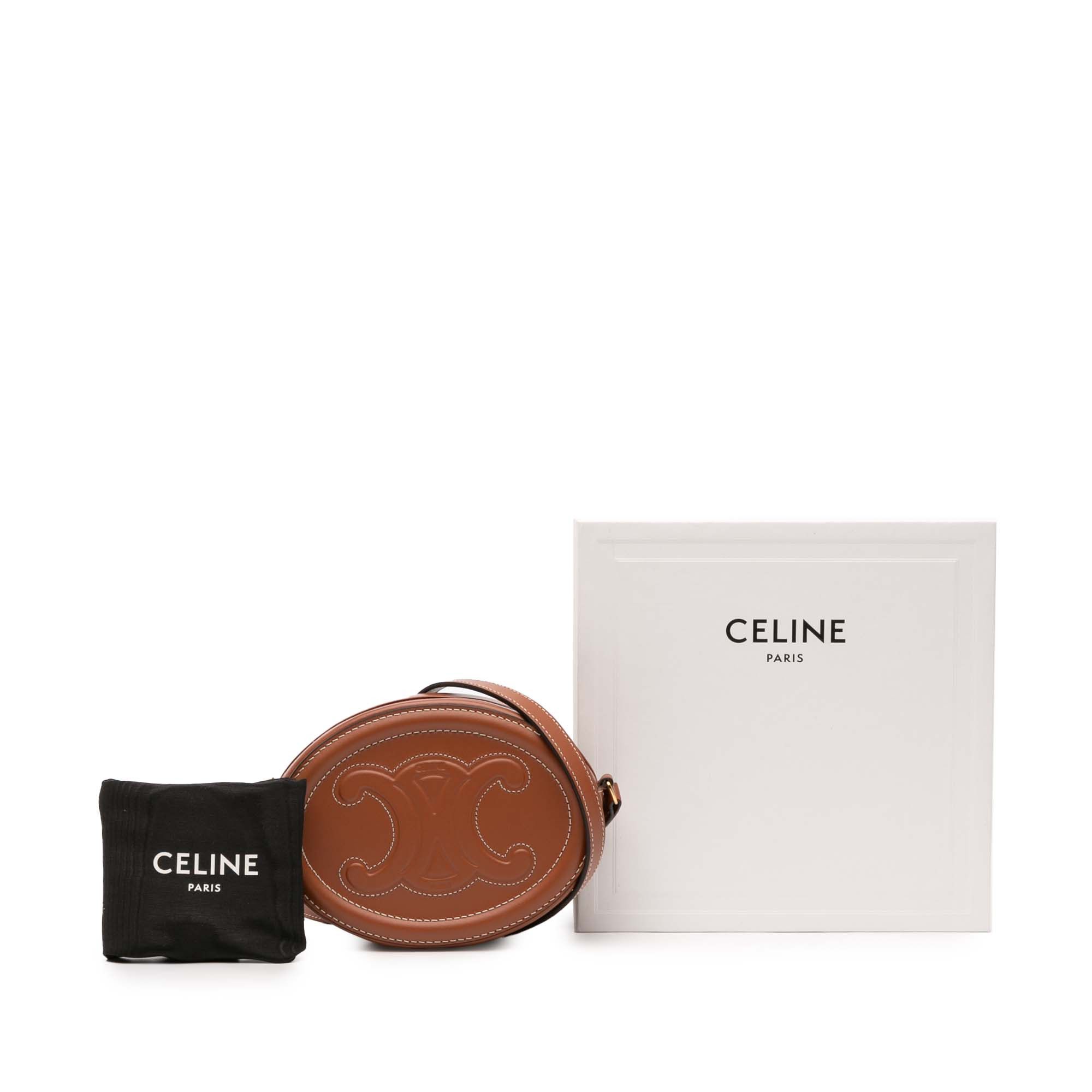 Celine Small Calfskin Cuir Triomphe Oval Crossbody