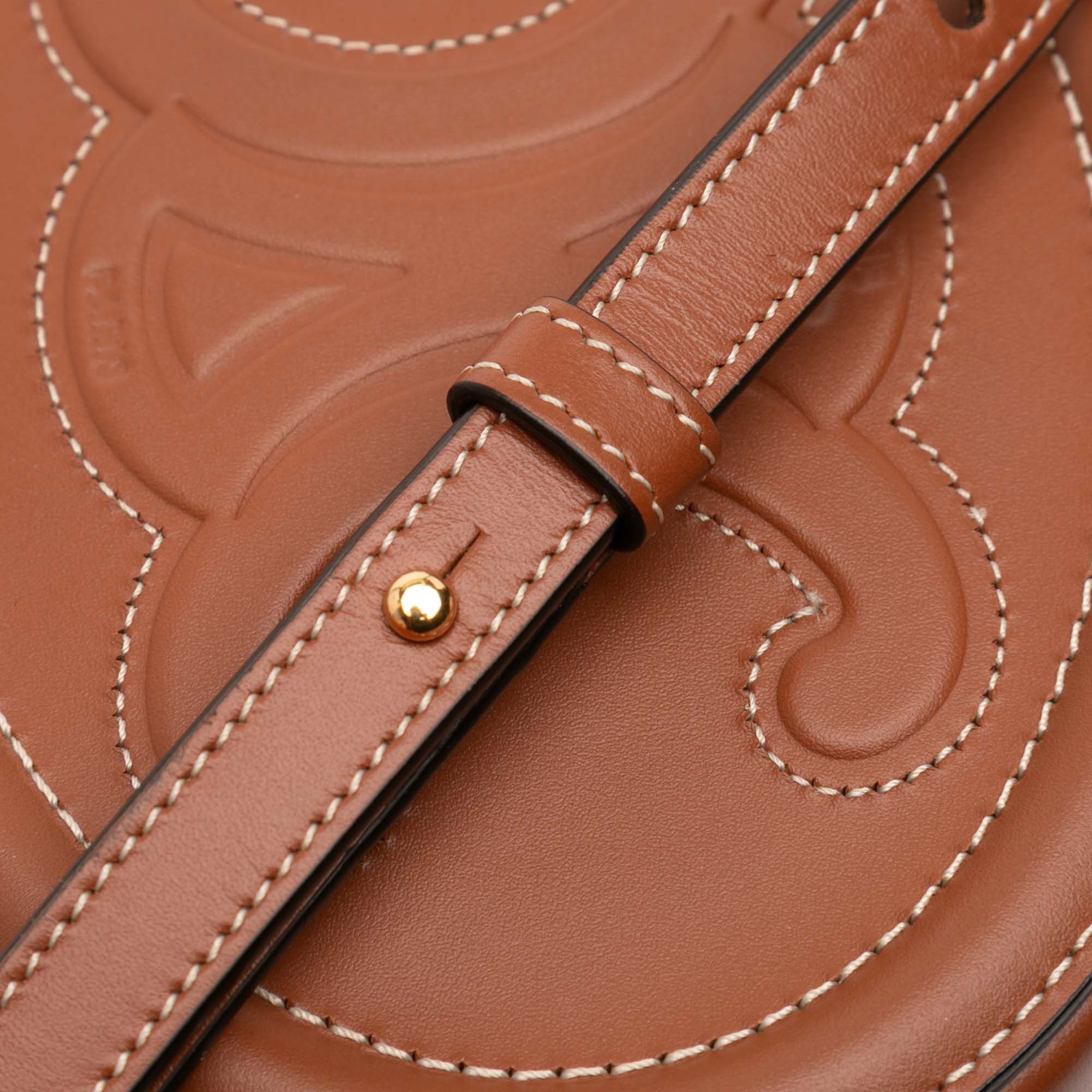 Celine Small Calfskin Cuir Triomphe Oval Crossbody