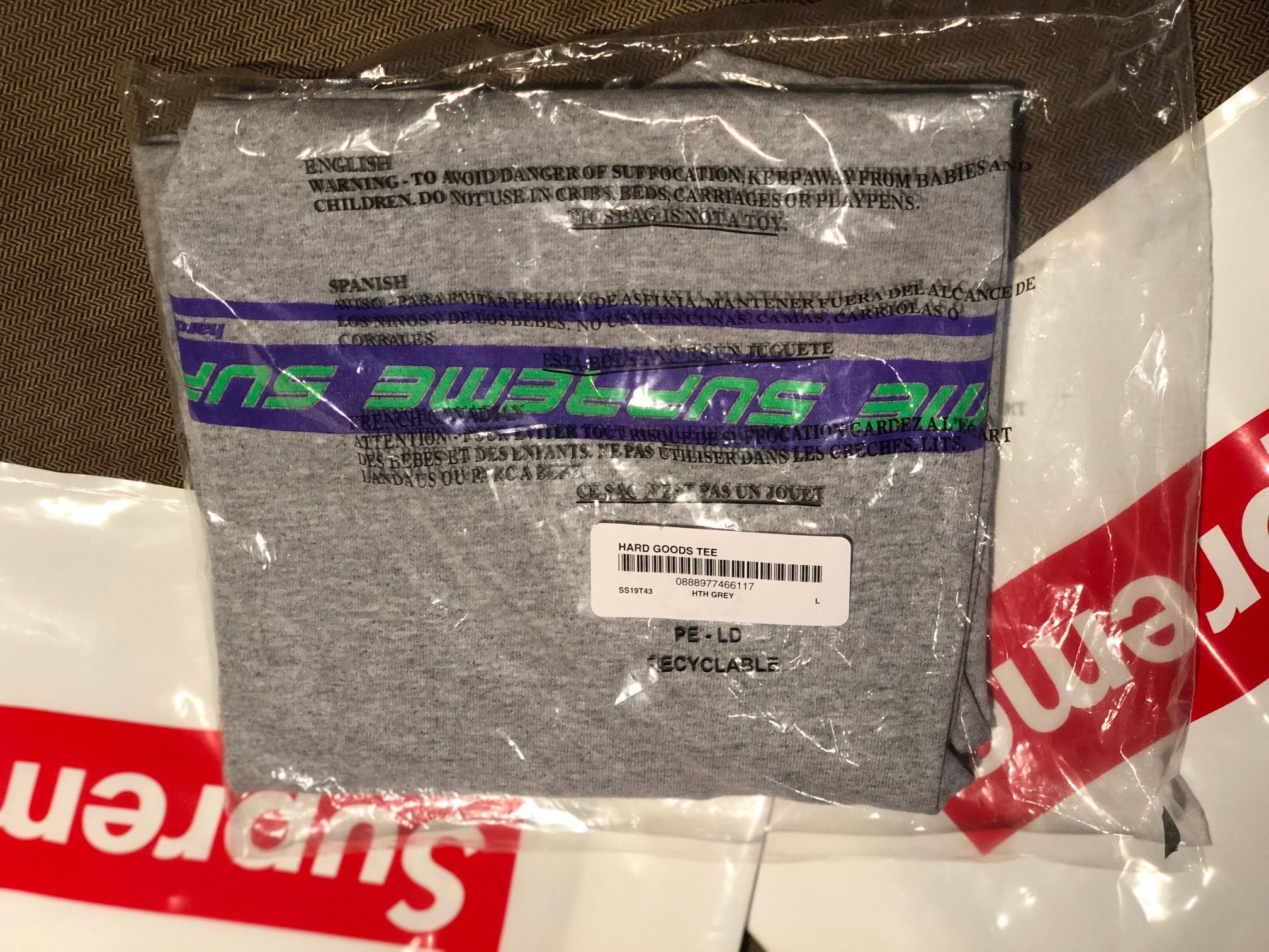 Supreme Hard Goods Tee Heather Grey