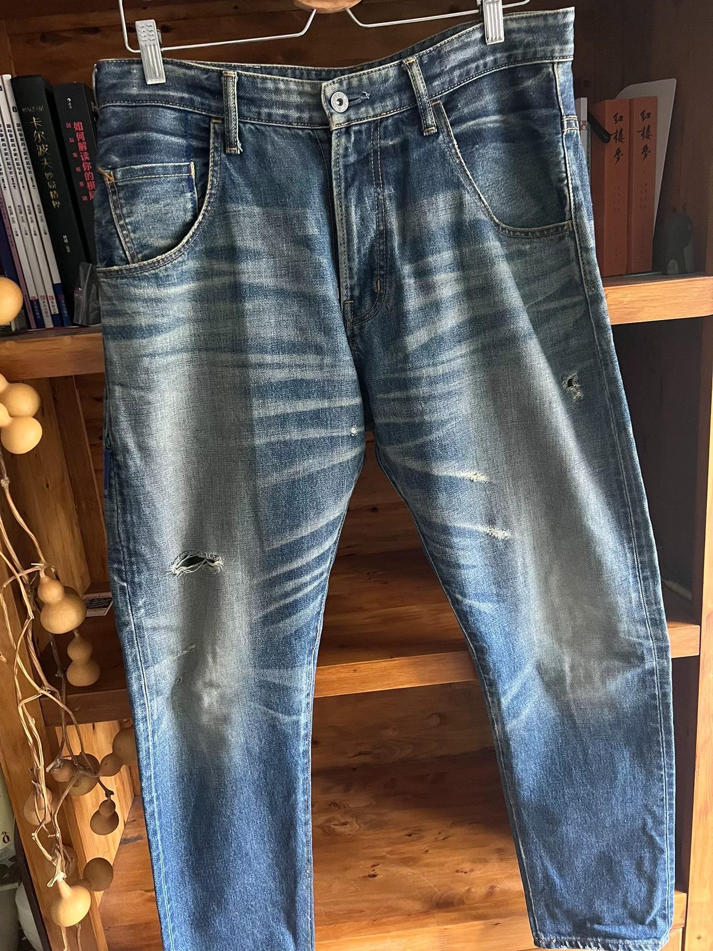 Vanquish vanquish fragment distressed blue denim jeans Size US 34 / EU 50 - 2 Thumbnail